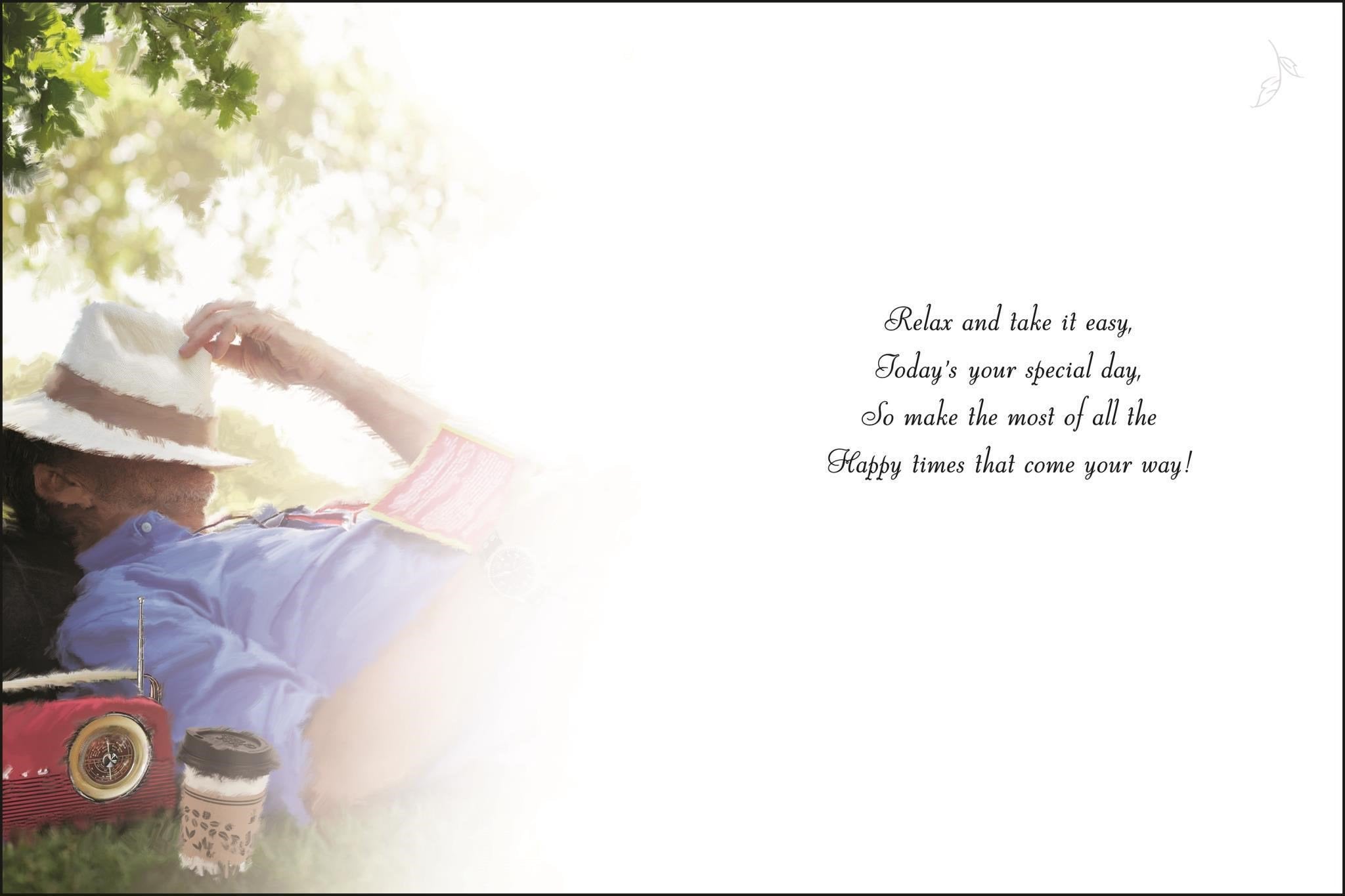 Inside of Someone Special Male Birthday Relax Greetings Card