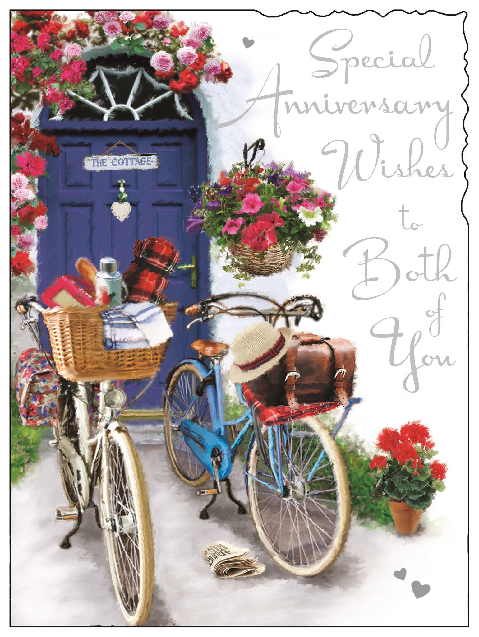 Front of Open Anniversary Bikes Greetings Card
