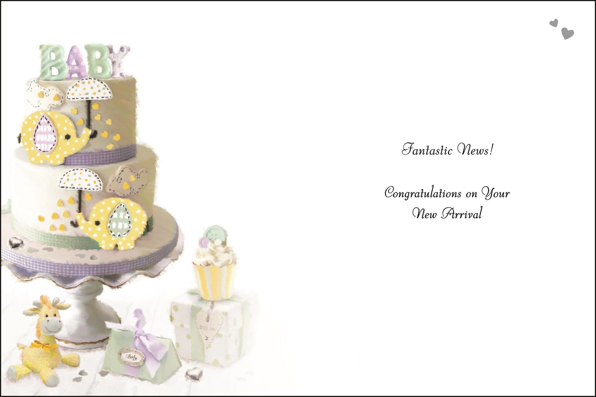 Inside of Beautiful New Baby Neutral Greetings Card