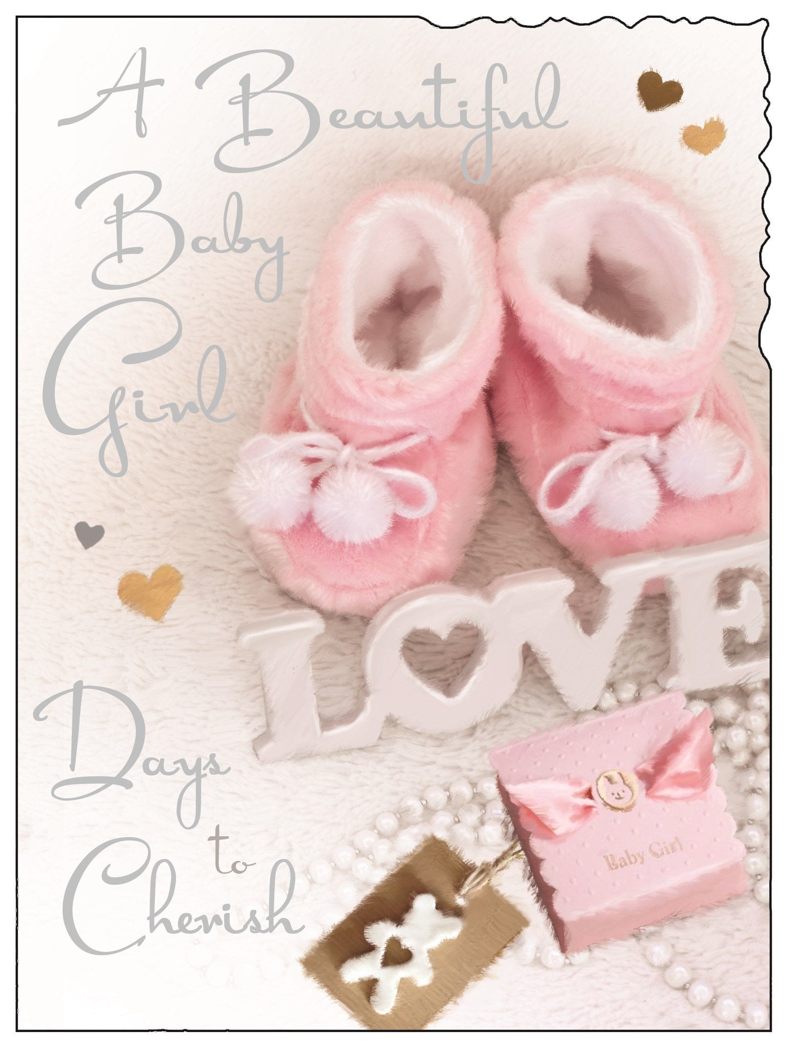 Front of New Baby Girl Cherish Greetings Card