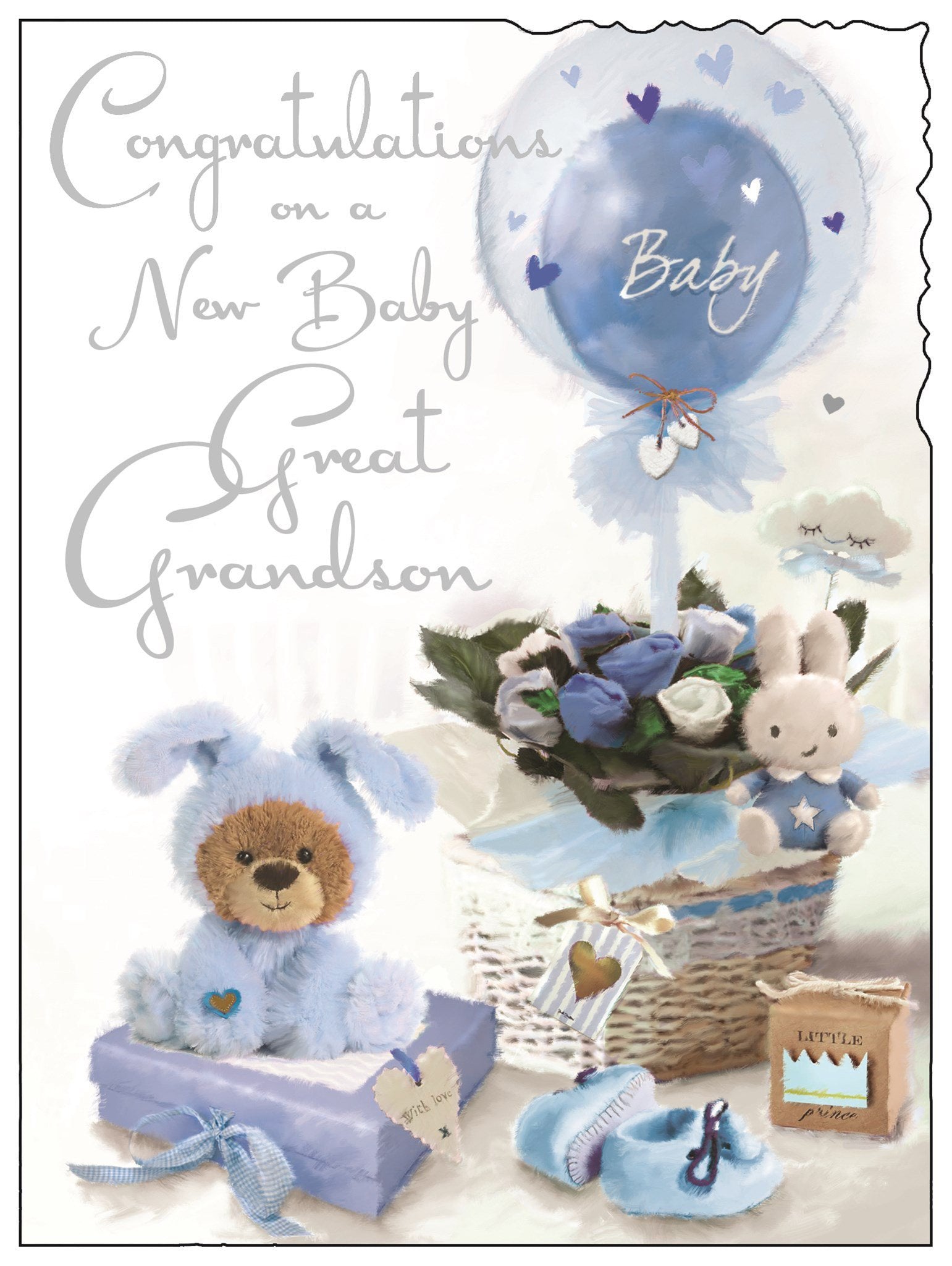 Front of Congrats New Great Grandson Greetings Card