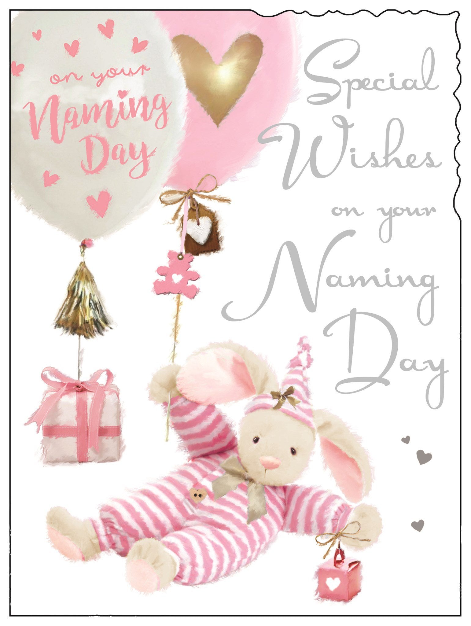 Front of Naming Day Wishes Girl Greetings Card