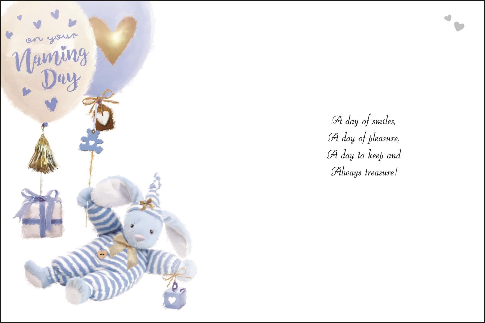 Inside of Naming Day Wishes Boy Greetings Card