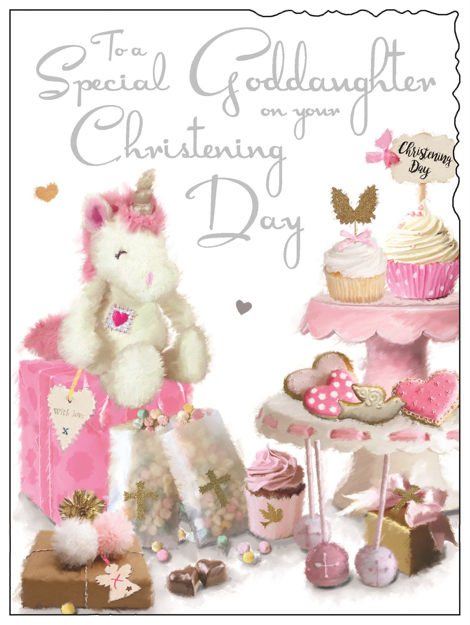 Front of Christening Special Goddaughter Greetings Card