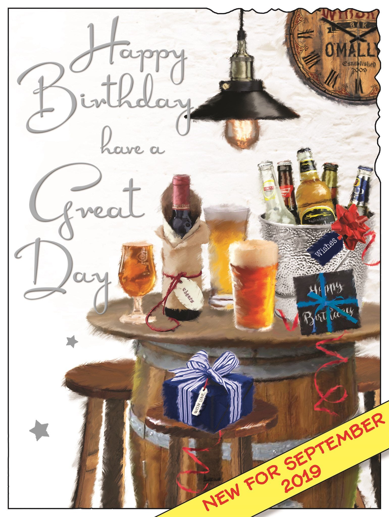 Front of Male Birthday Beer Barrel Greetings Card