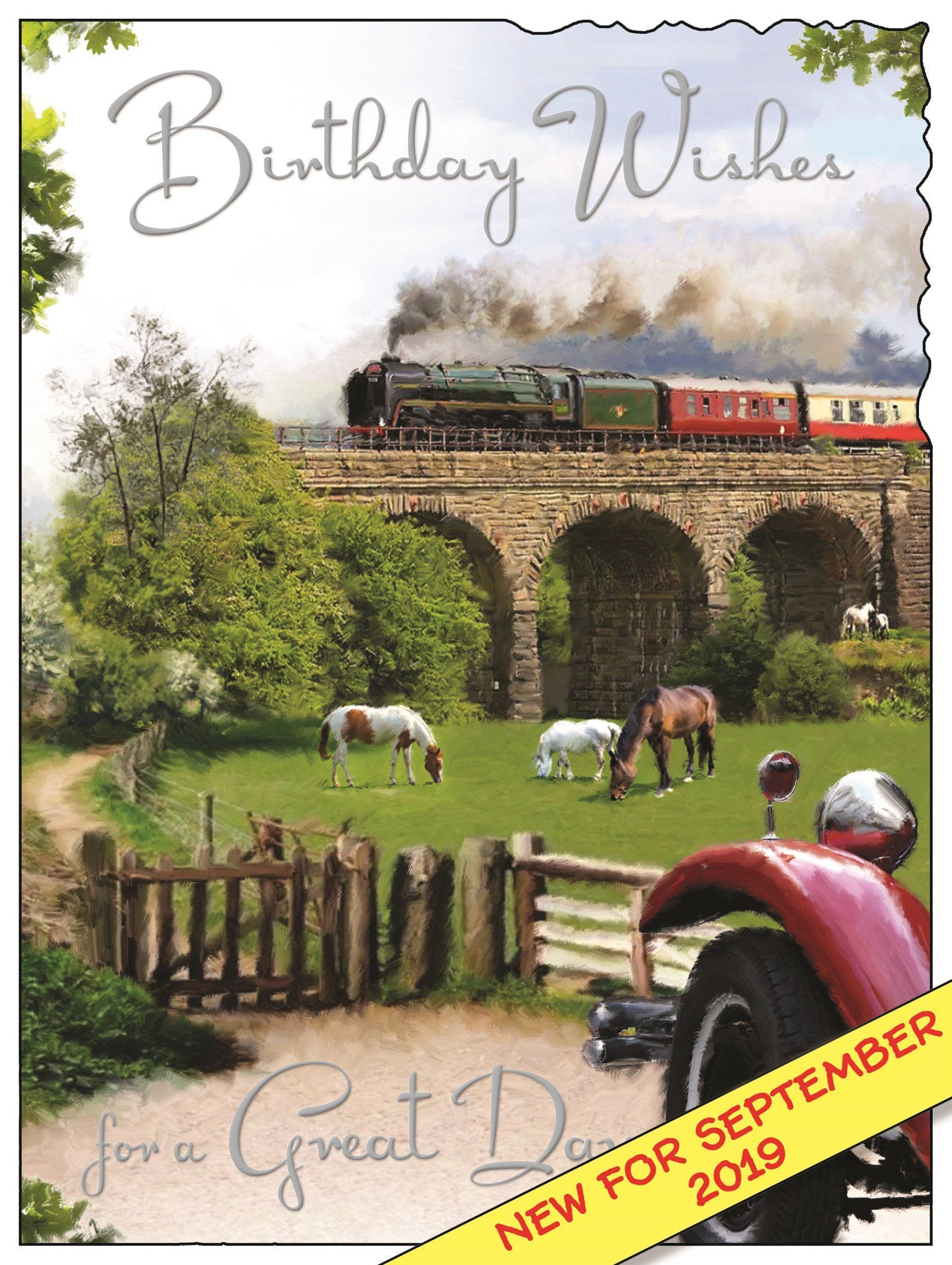 Front of Male Birthday Train Greetings Card