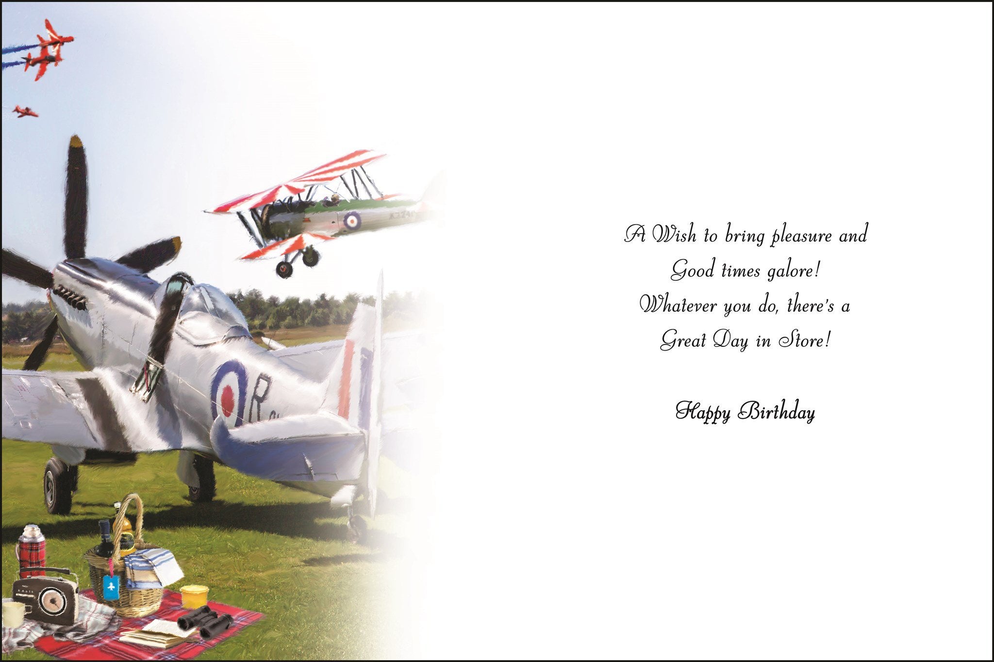 Inside of Birthday Wishes Planes Card