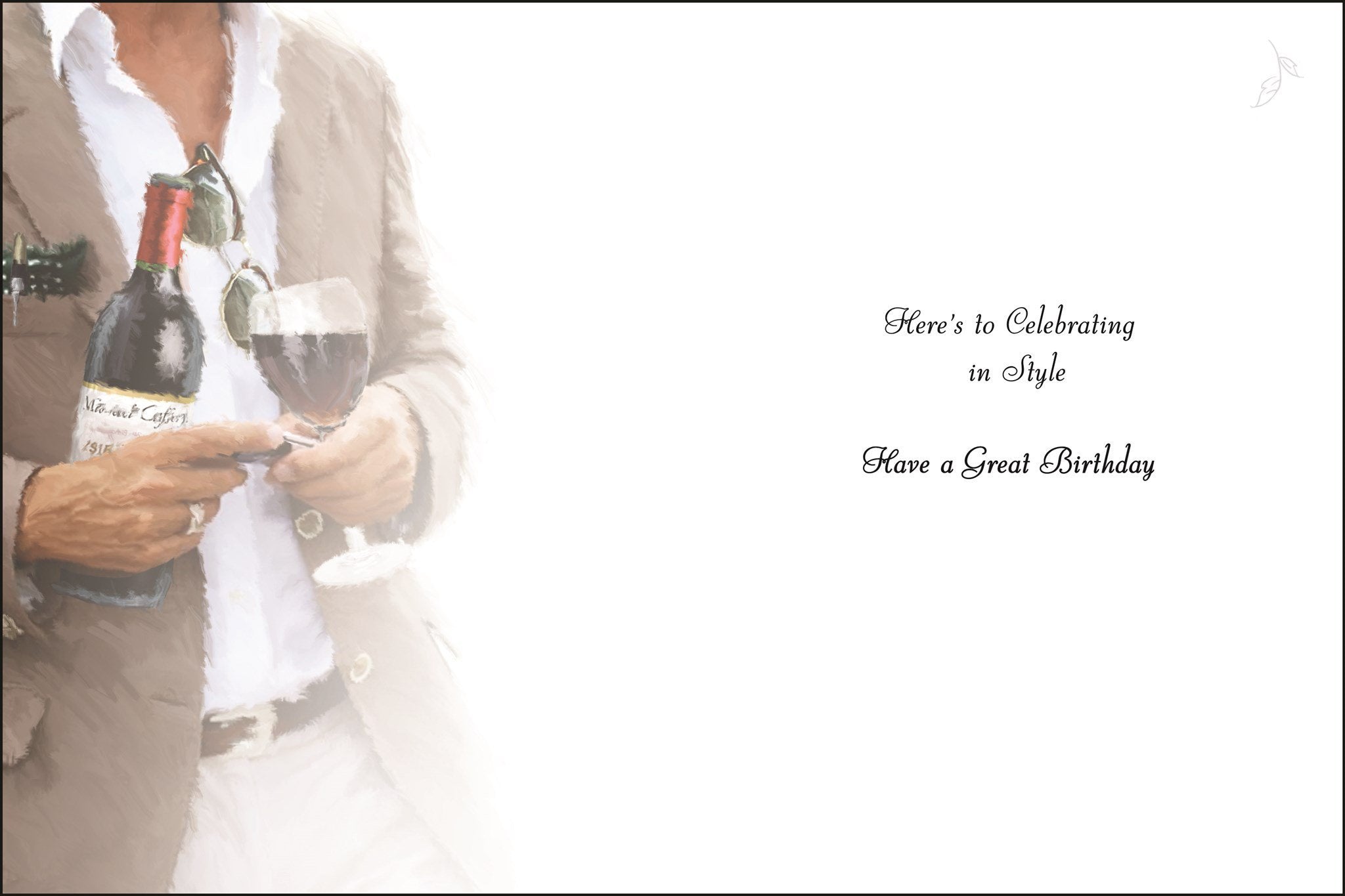 Inside of Male Birthday Taupe Jacket Greetings Card
