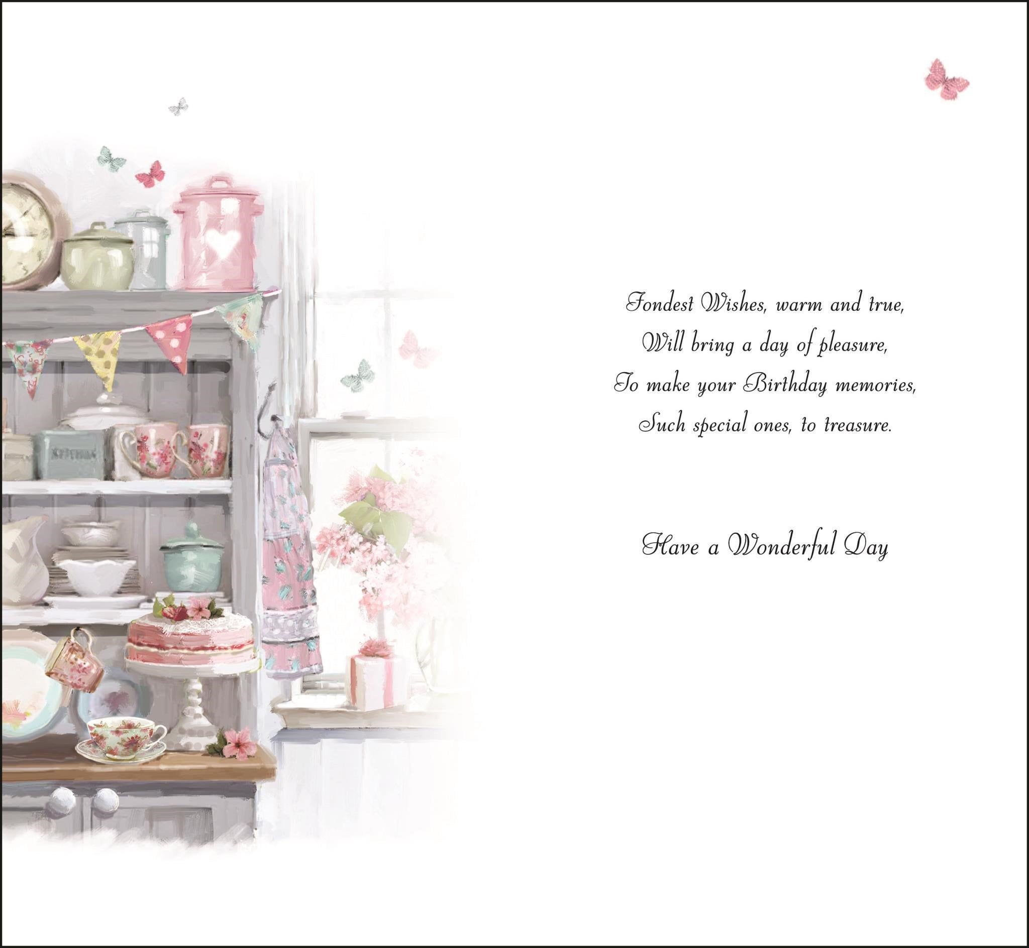 Inside of Female Birthday Dresser Greetings Card