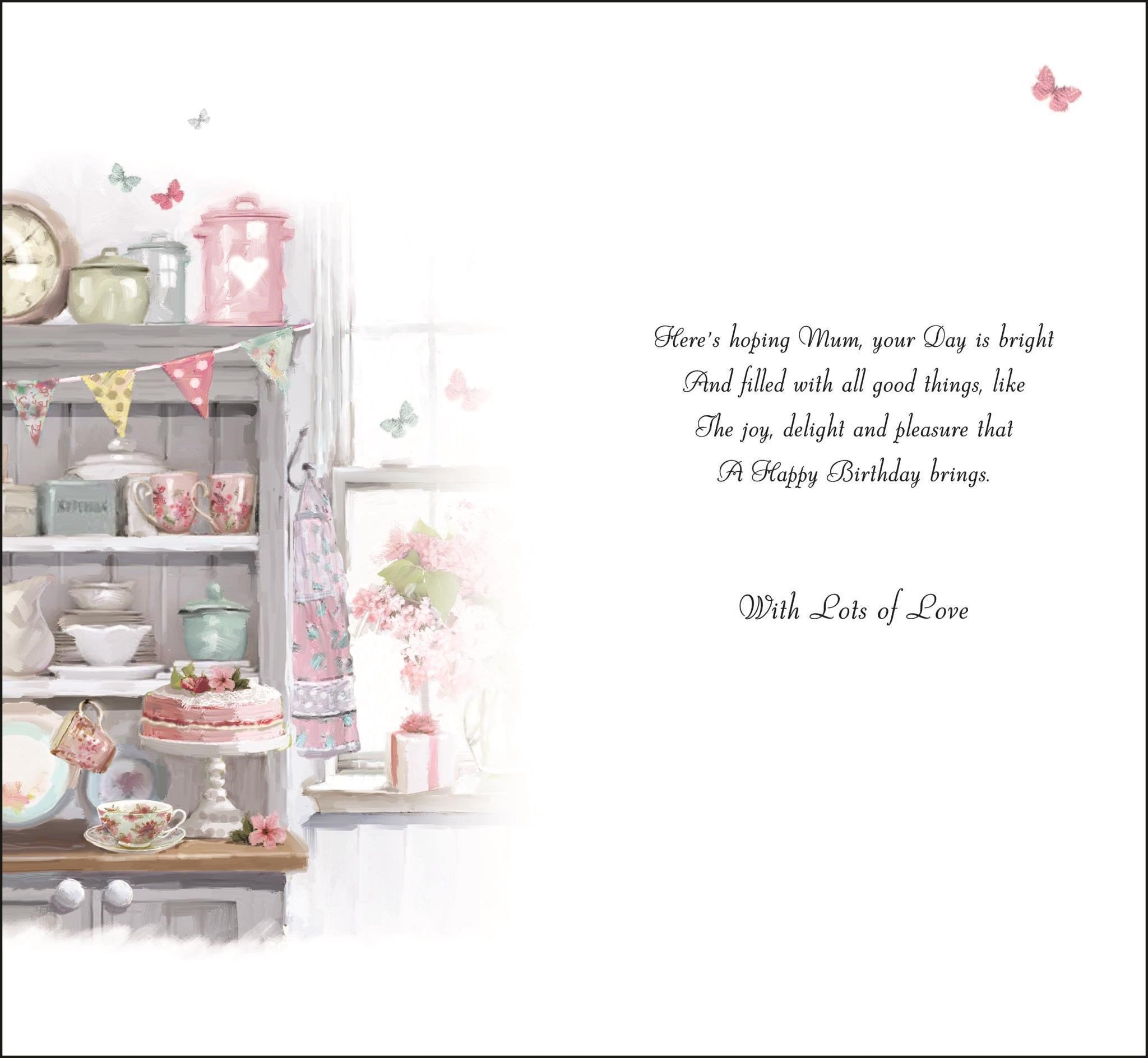 Inside of Mum Kitchen Birthday Greetings Card