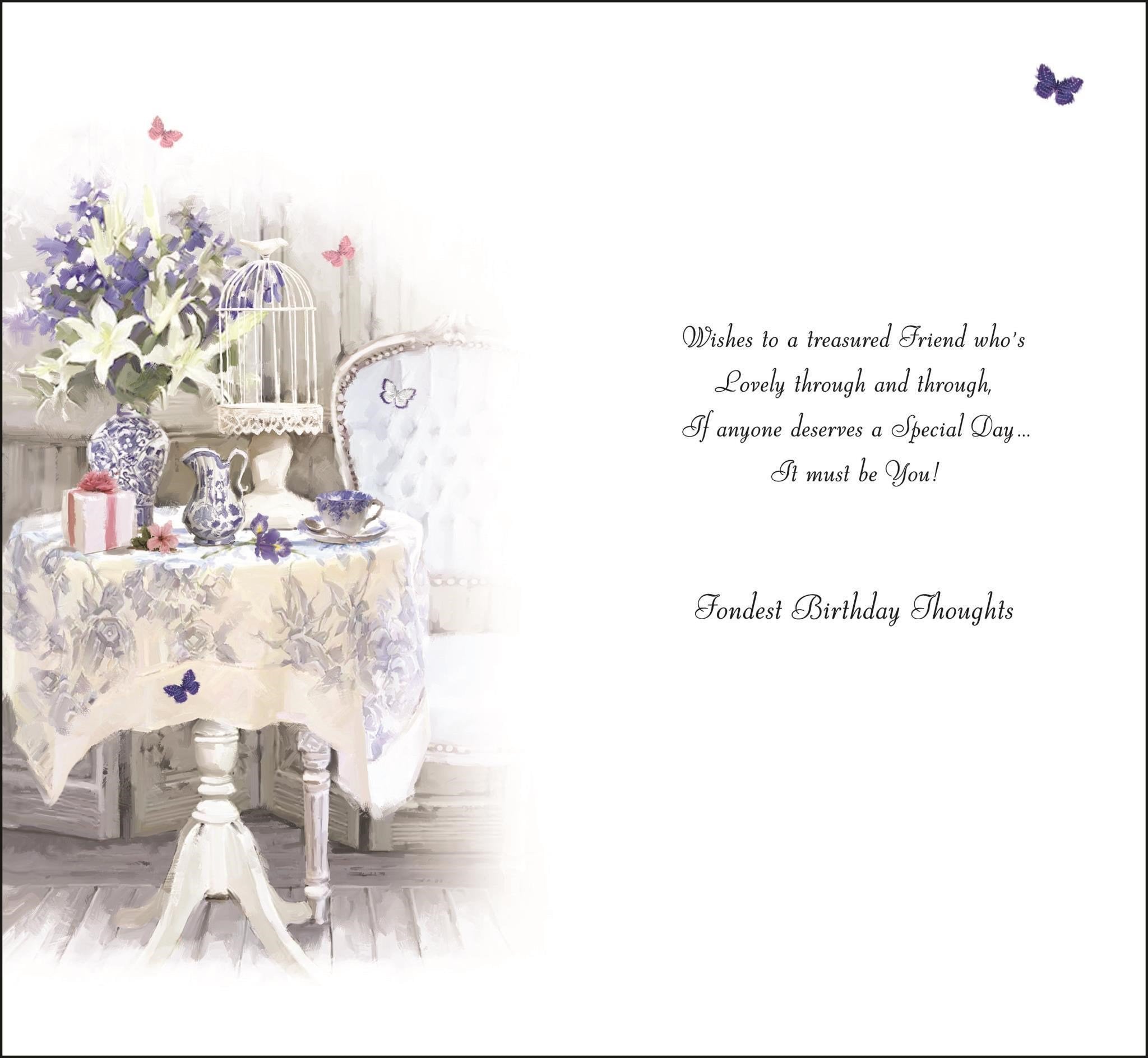 Inside of Special Friend Birthday Love Greetings Card