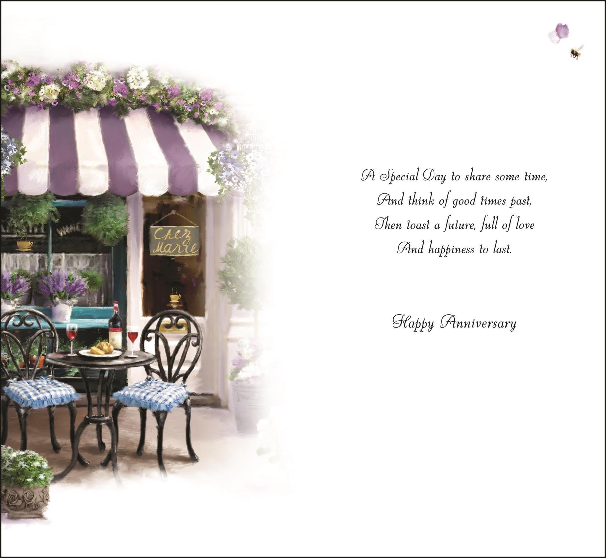 Inside of Anniversary Open Shop Window Greetings Card