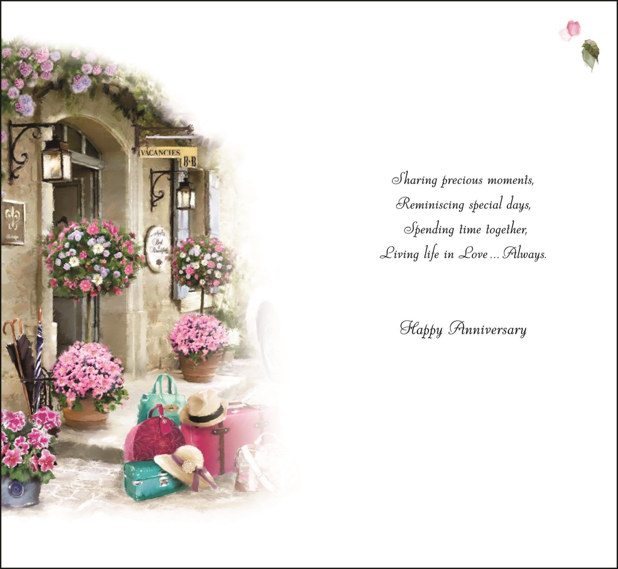 Inside of Anniversary Daughter & Son in Law Greetings Card