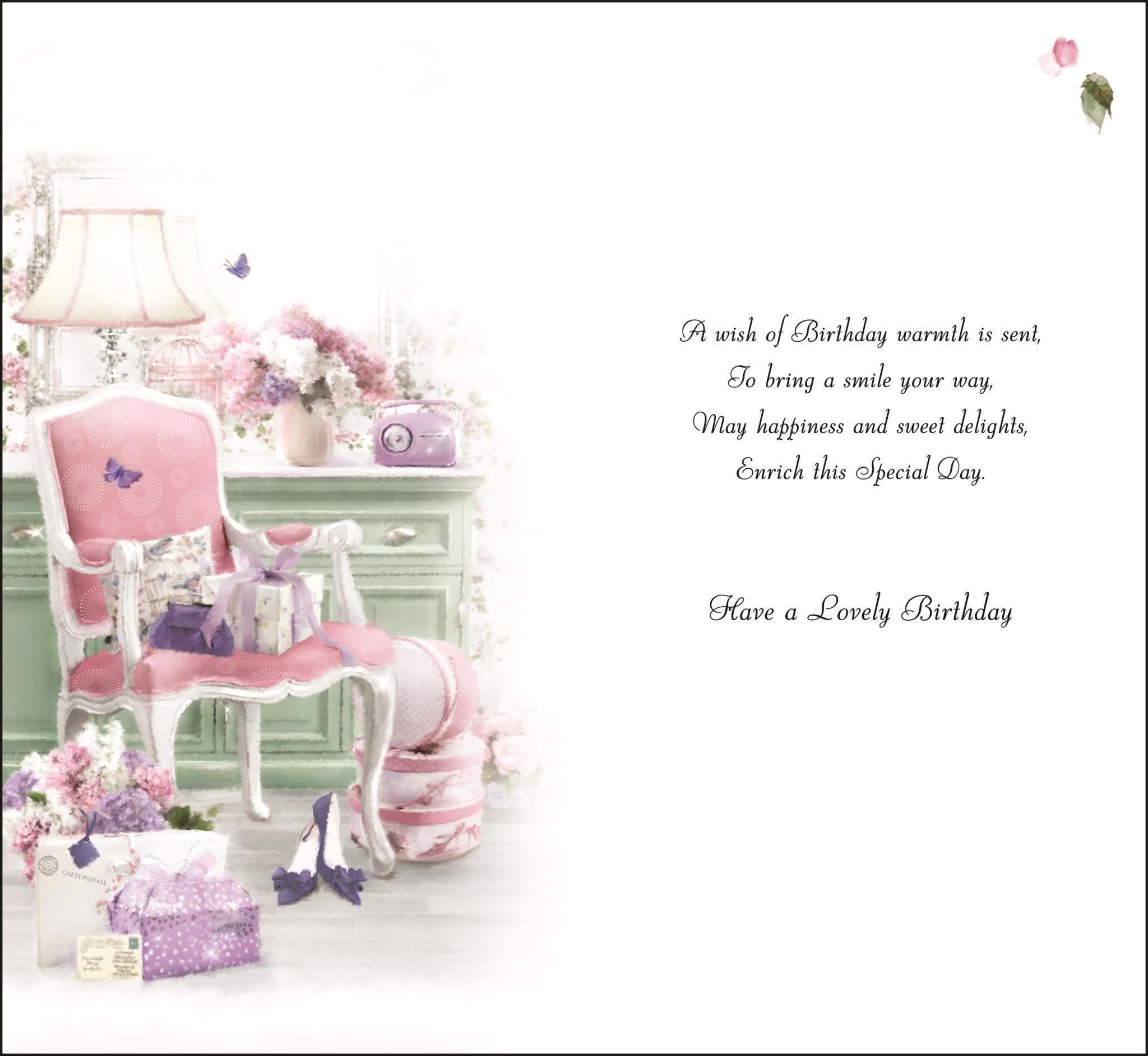 Inside of Sister in Law Happy Birthday Greetings Card