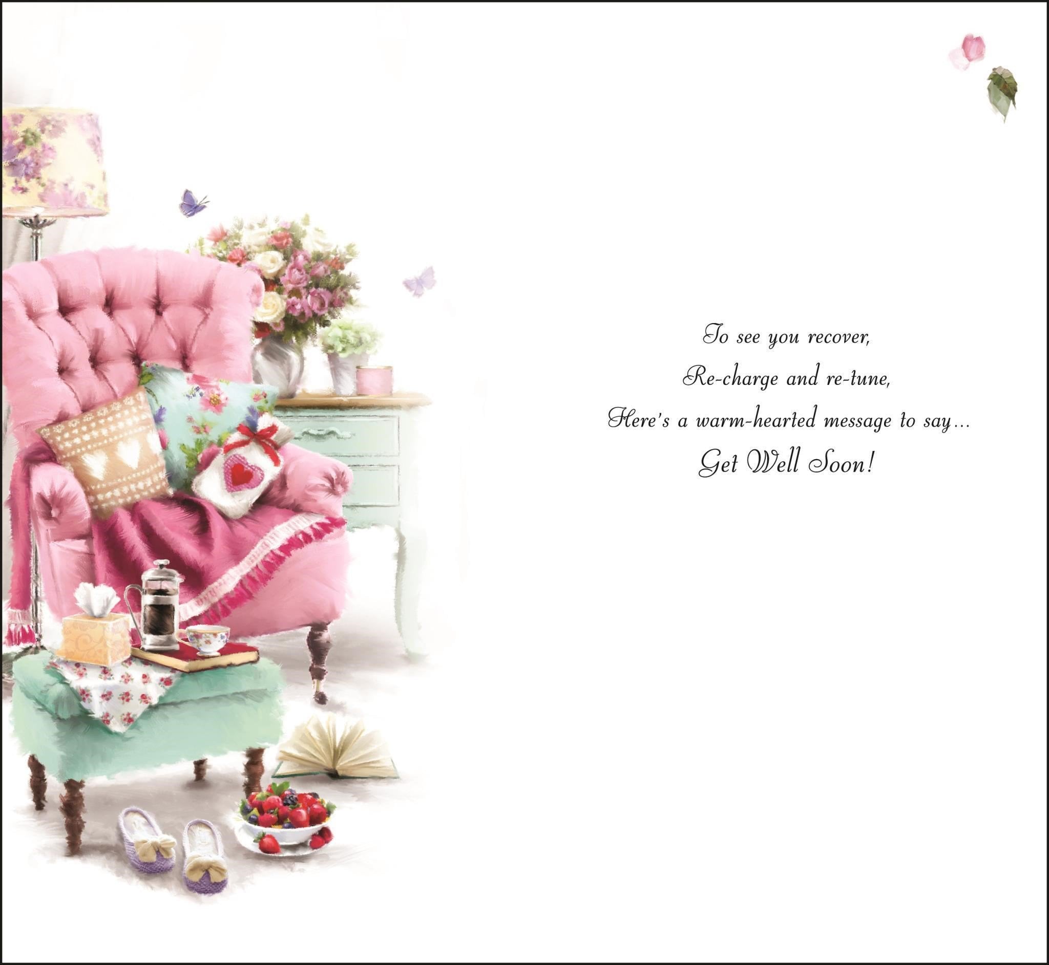 Inside of Get Well Just for You Greetings Card