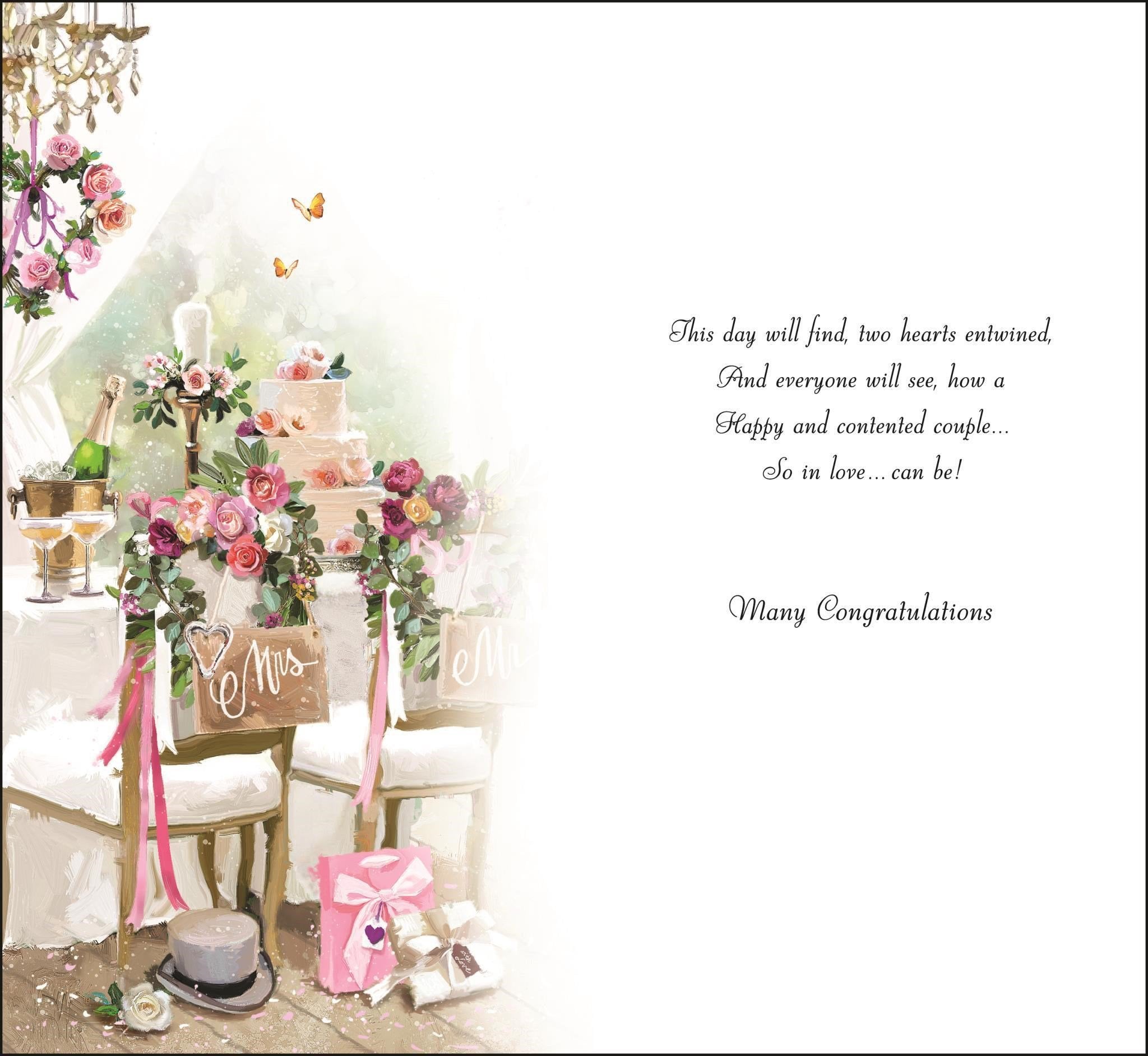 Inside of To the Special Couple Chairs Greetings Card