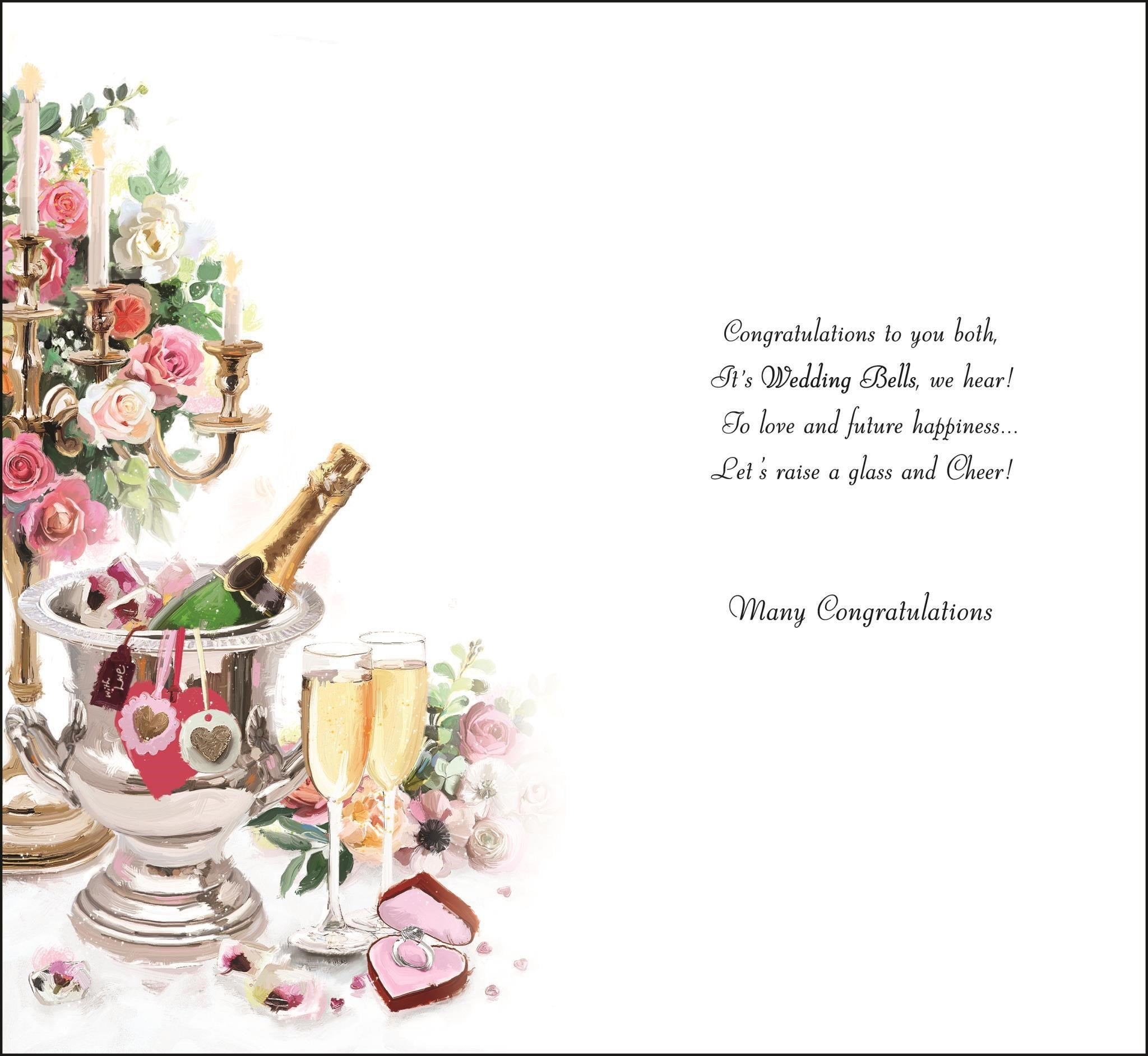 Inside of Engagement Wishes to Both Greetings Card