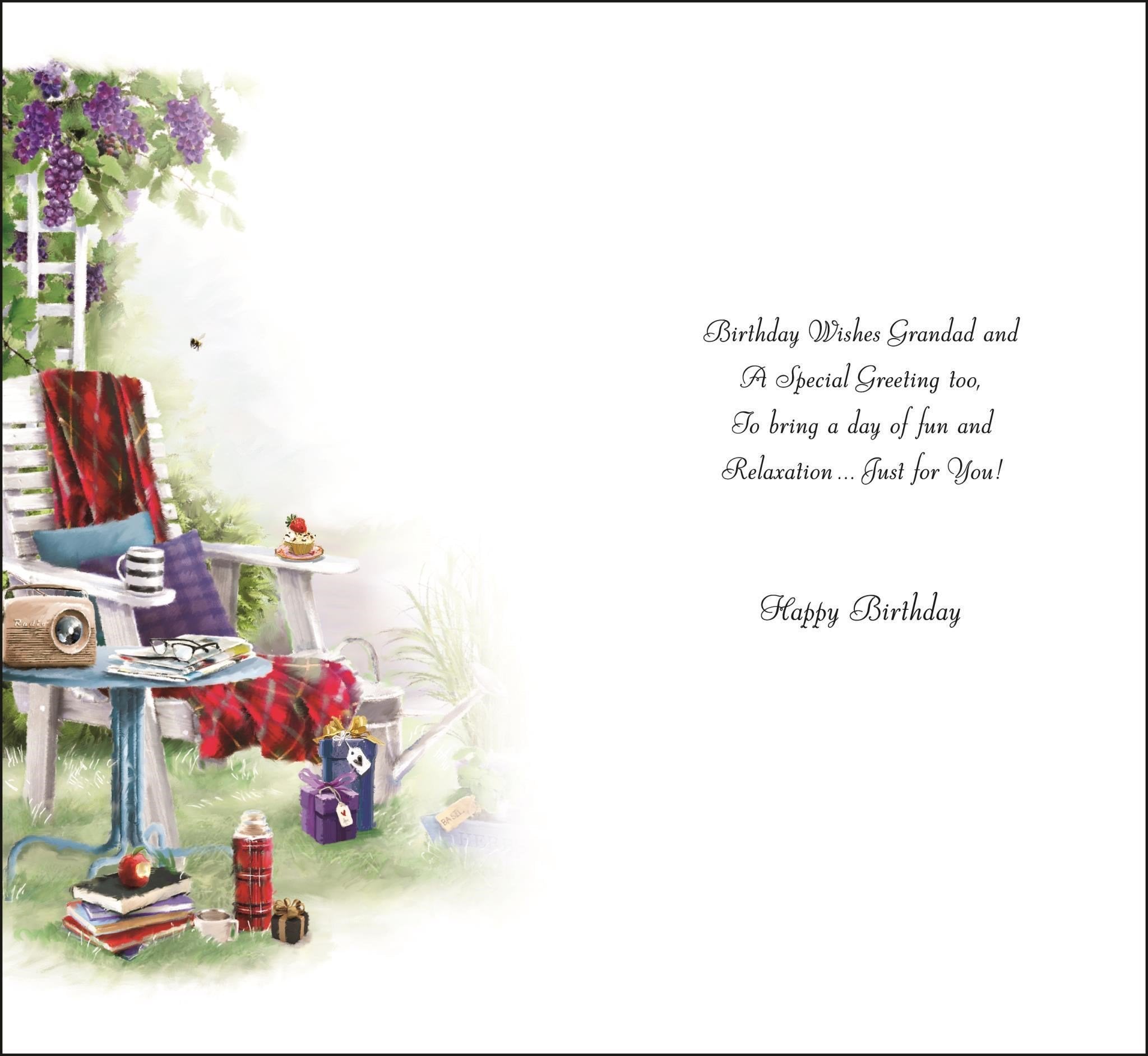 Inside of Grandad Lots of Love Birthday Greetings Card