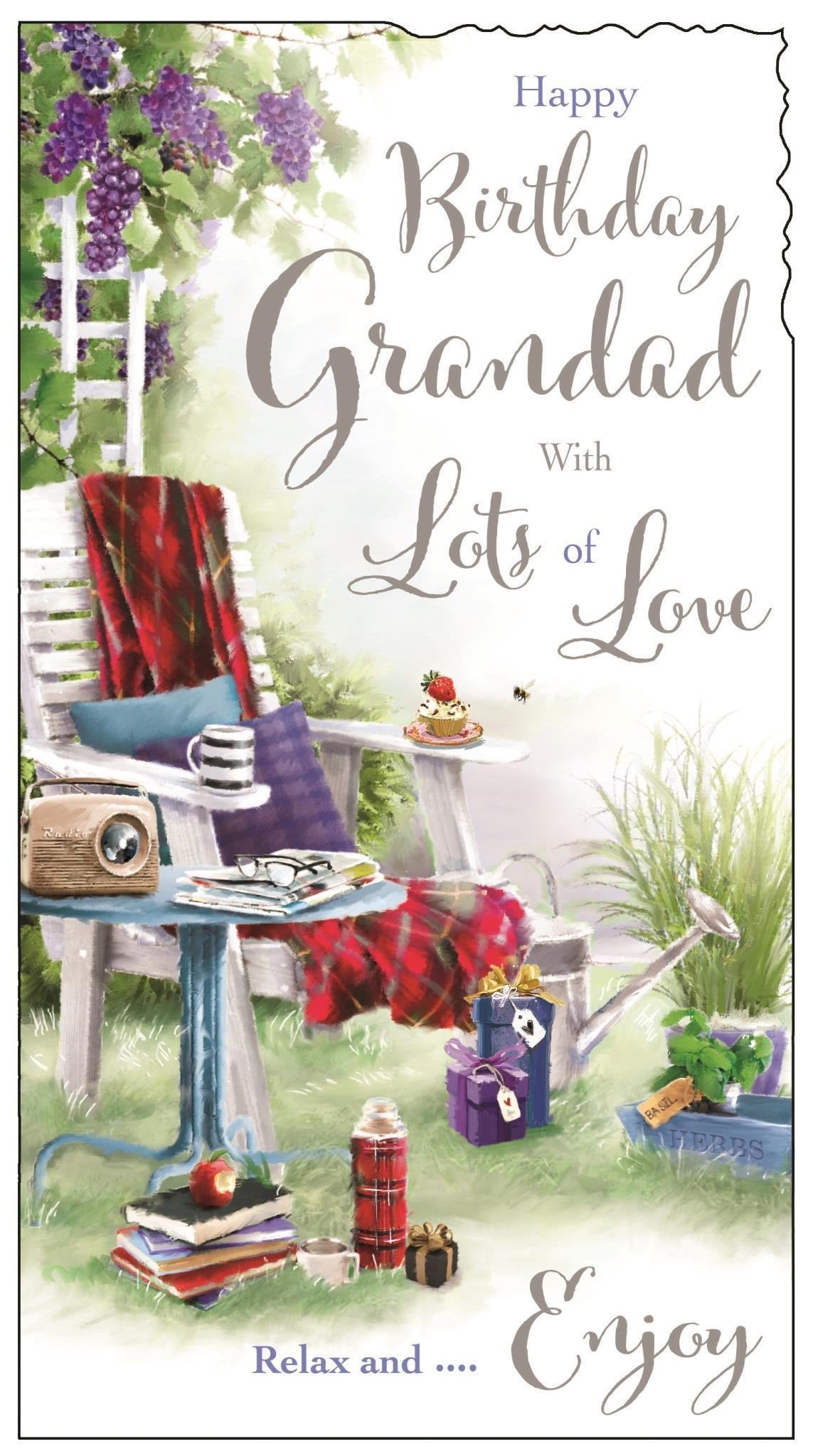 Front of Grandad Lots of Love Birthday Greetings Card