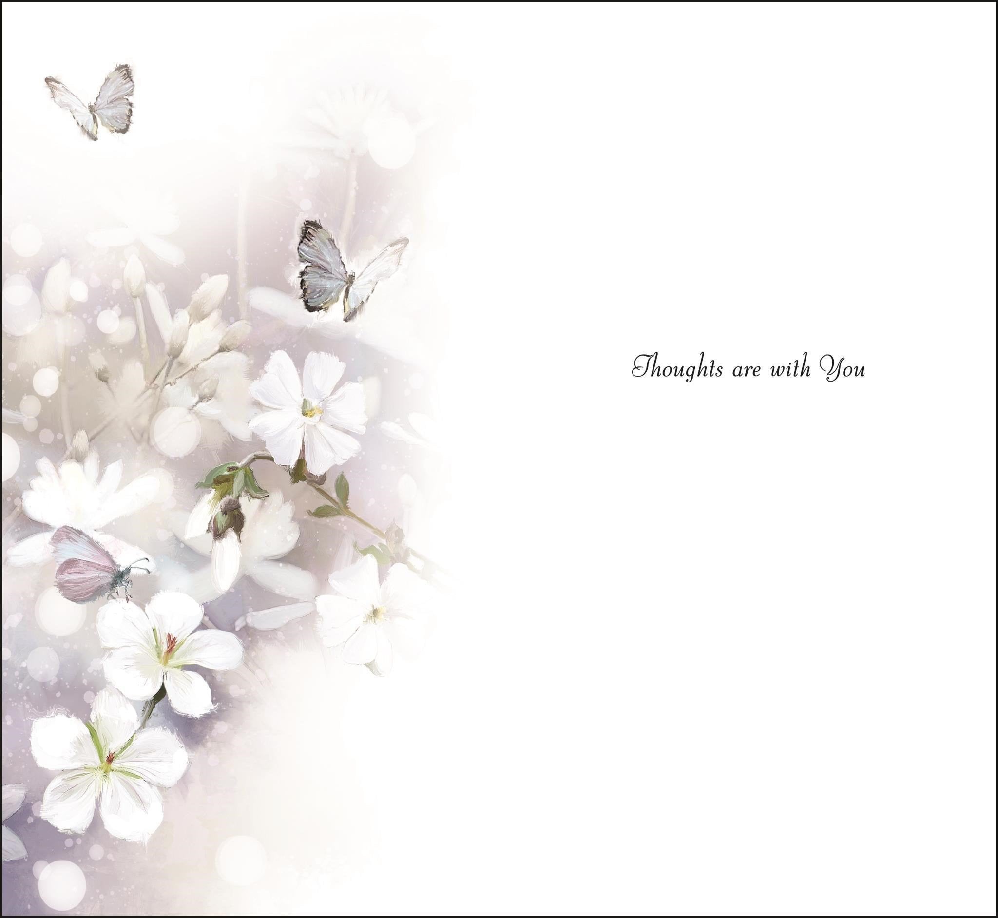 Inside of Loss of Loved One Butterflies Sympathy Greetings Card