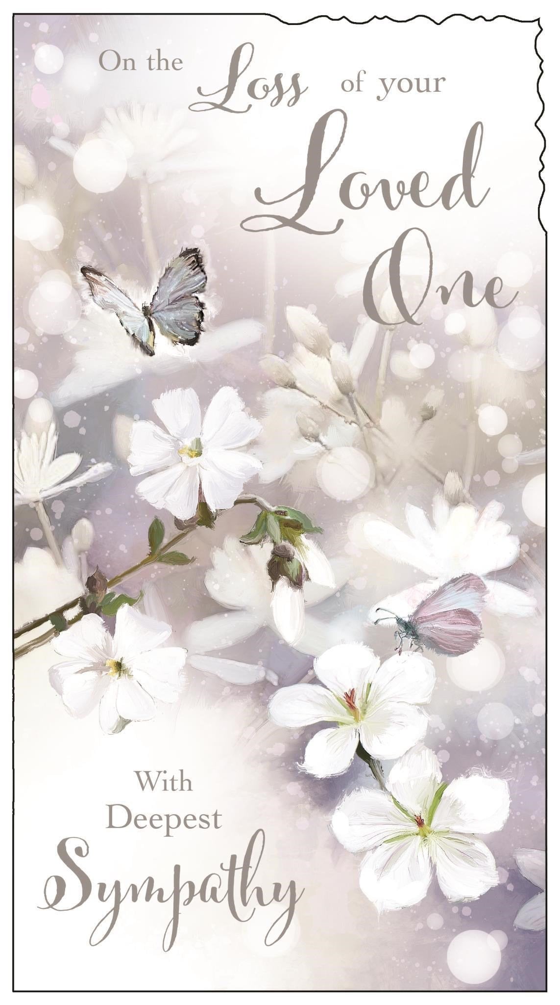 Front of Loss of Loved One Butterflies Sympathy Greetings Card