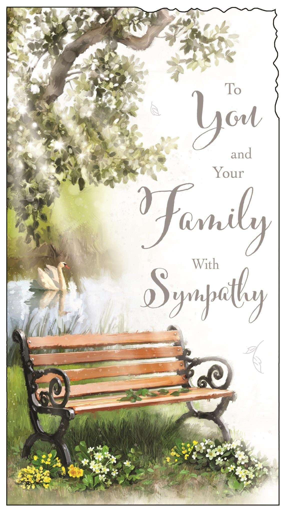 Front of To You & Family Bench Sympathy Greetings Card