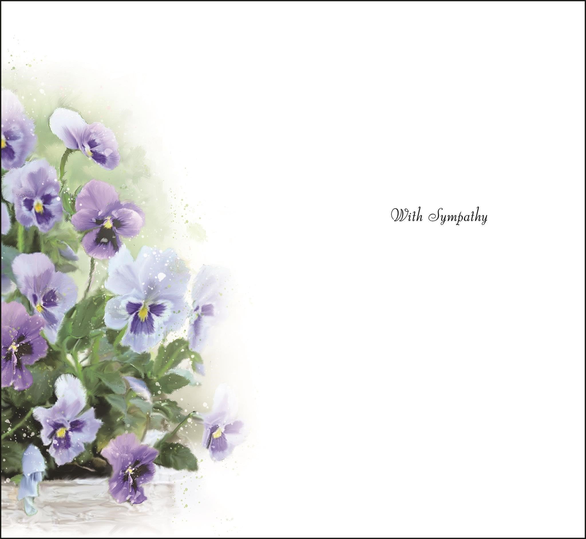 Inside of To You & Family Pansies Sympathy Greetings Card