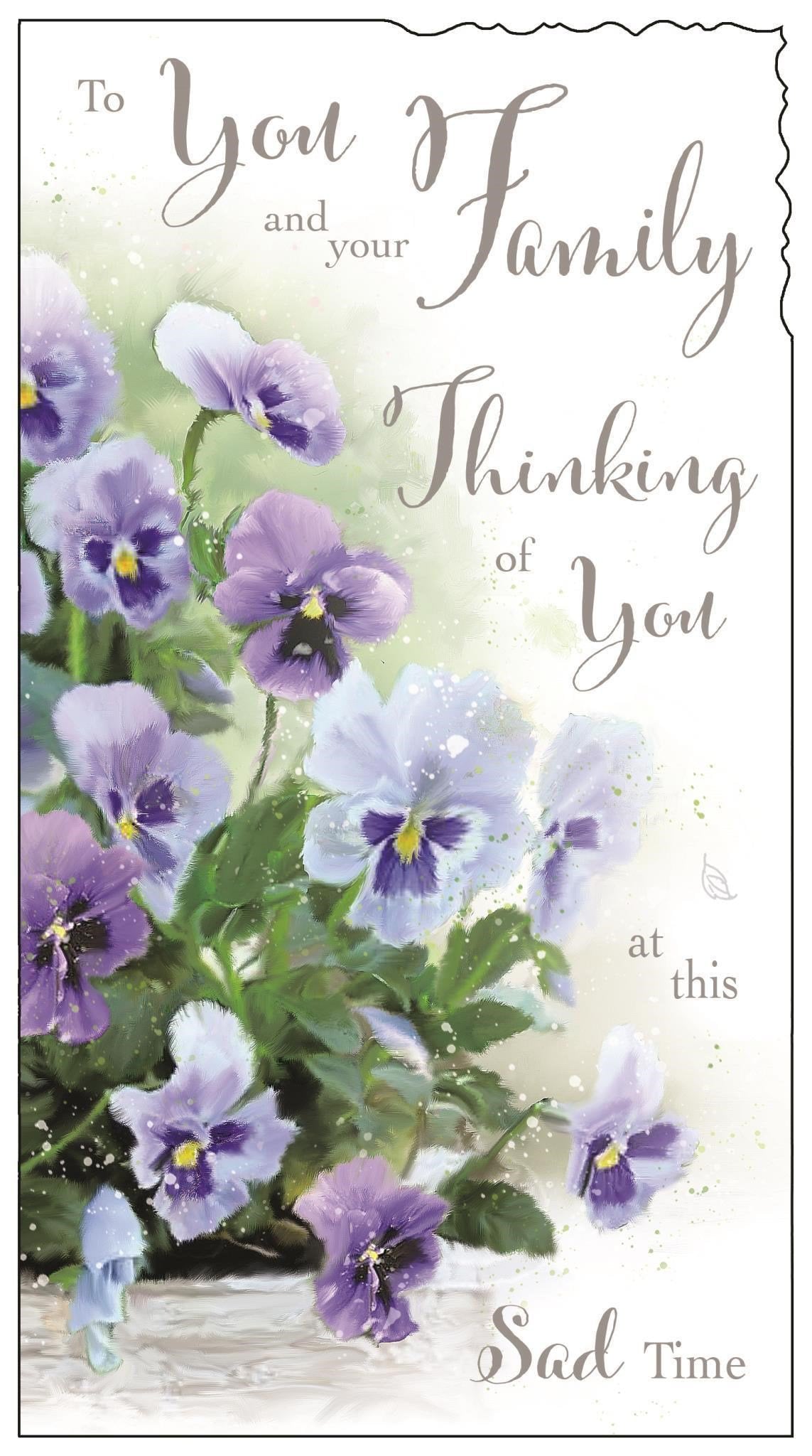 Front of To You & Family Pansies Sympathy Greetings Card