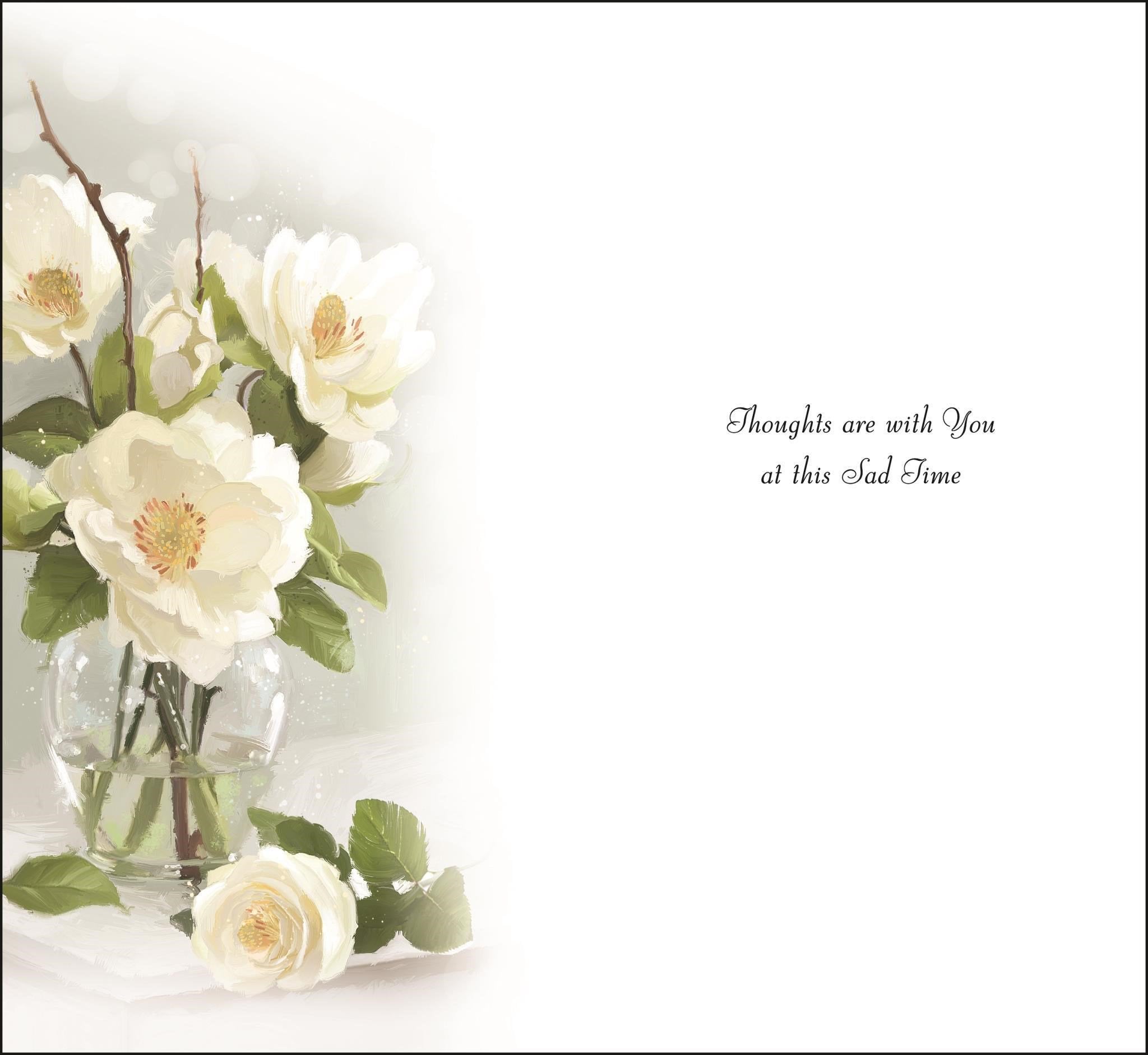 Inside of To You & Family White Rose Sympathy Greetings Card