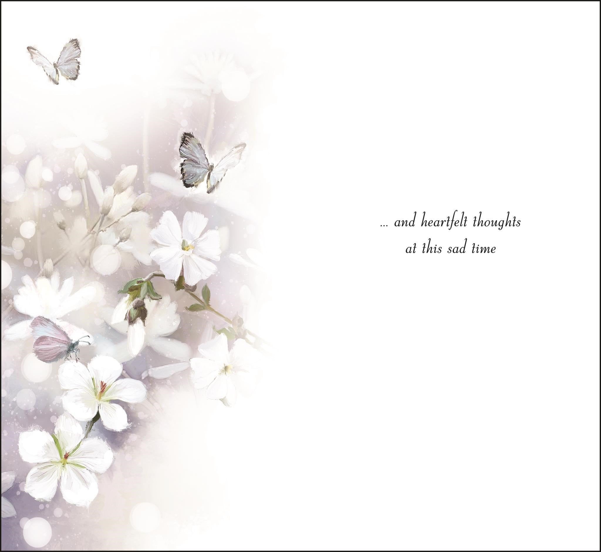 Inside of In Sympathy Butterflies Greetings Card