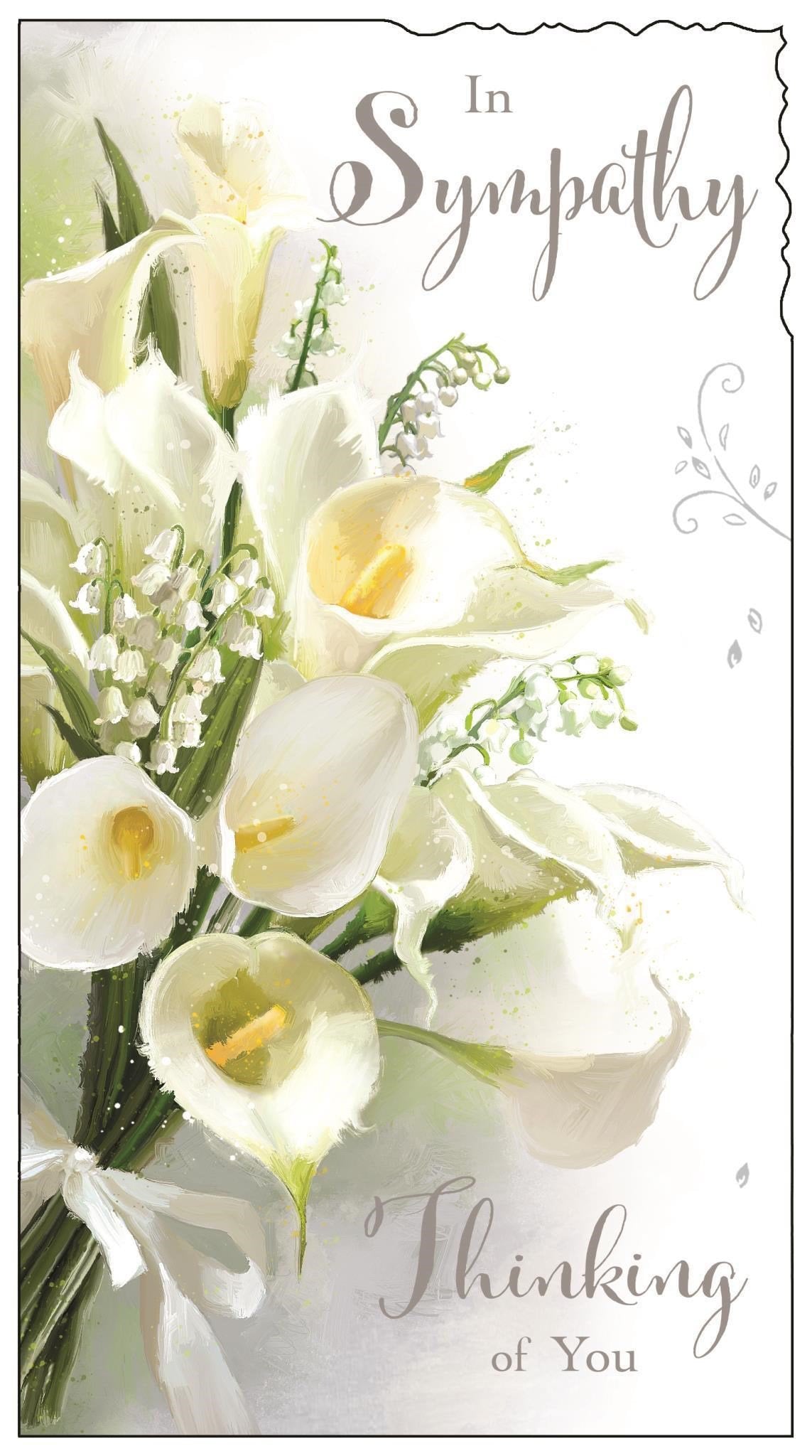 Front of In Sympathy Calla Lily Greetings Card