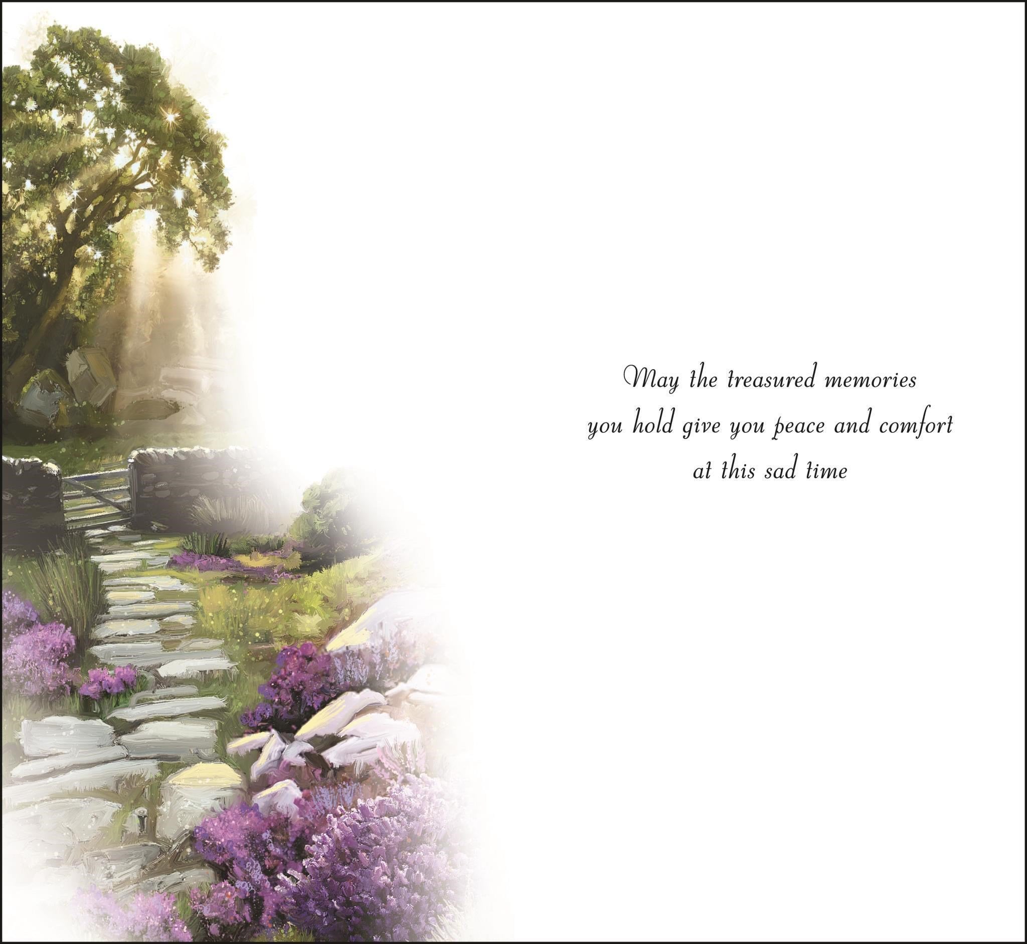 Inside of In Sympathy Pathway Greetings Card