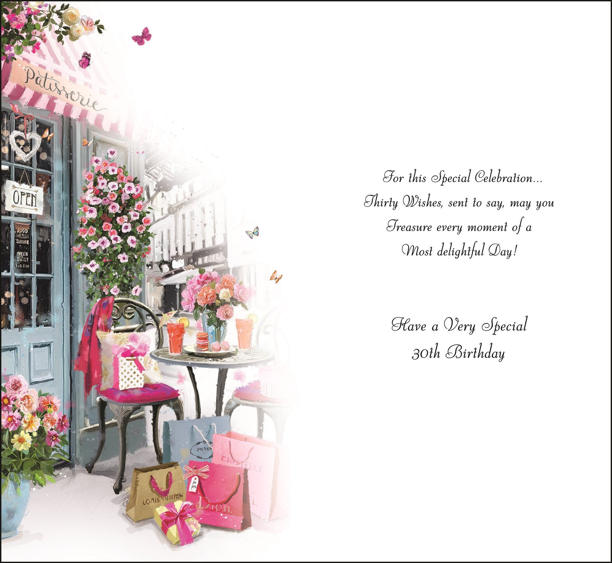 Inside of 30th Birthday Wishes Bistro Greetings Card