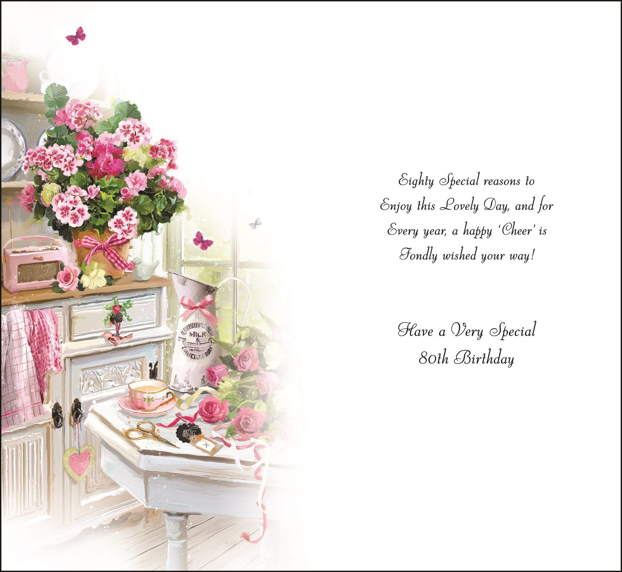 Inside of 80th Birthday Treasure Greetings Card