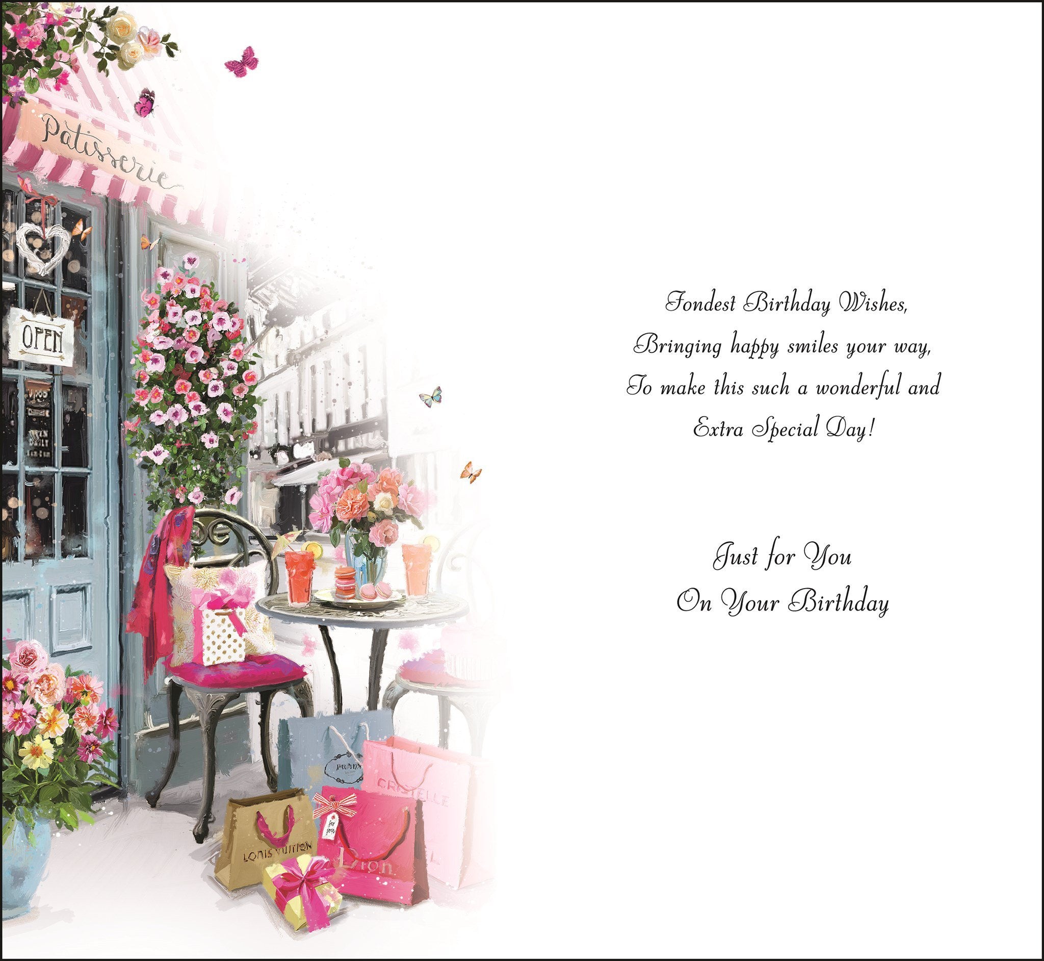 Inside of Niece Birthday Bistro Greetings Card