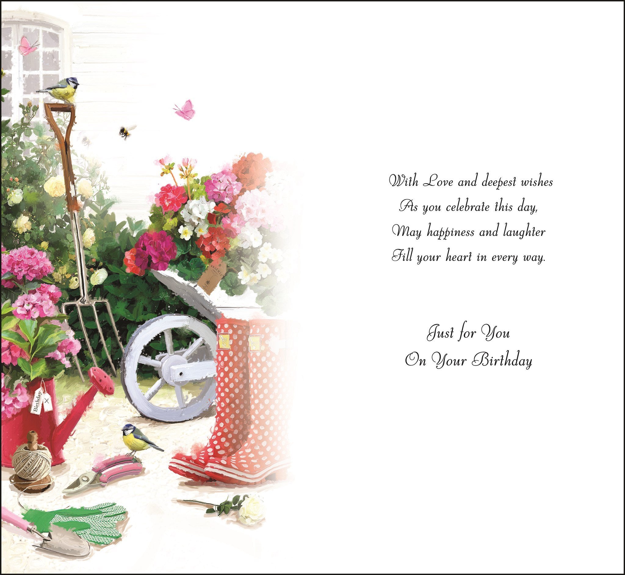 Inside of Cousin Birthday Gardening Greetings Card