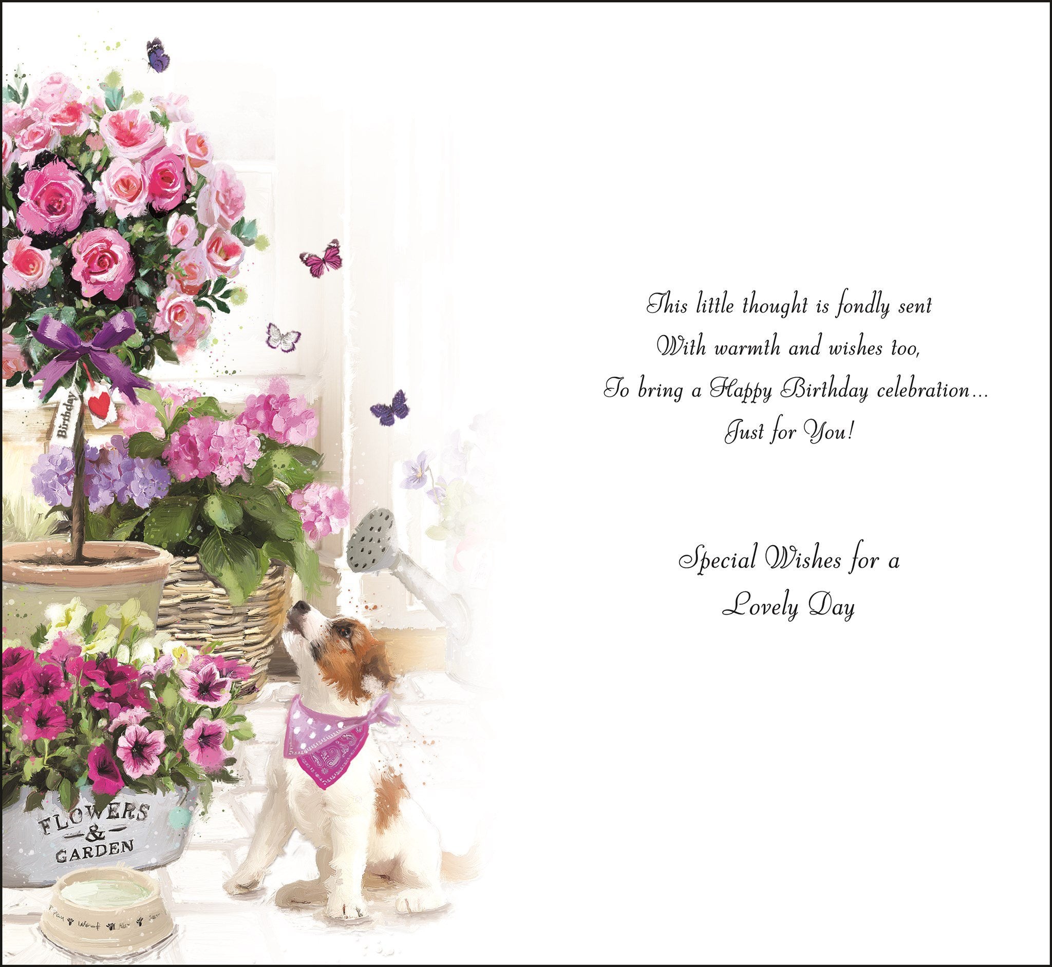 Inside of Birthday Puppy Neckerchief Greetings Card