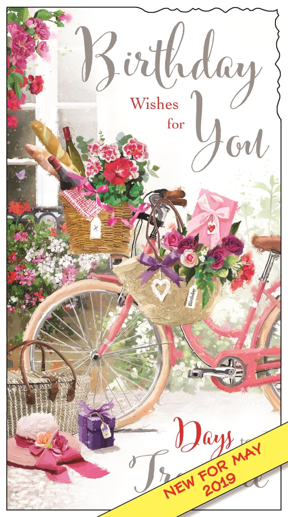 Front of Birthday Ladies Bicycle Greetings Card