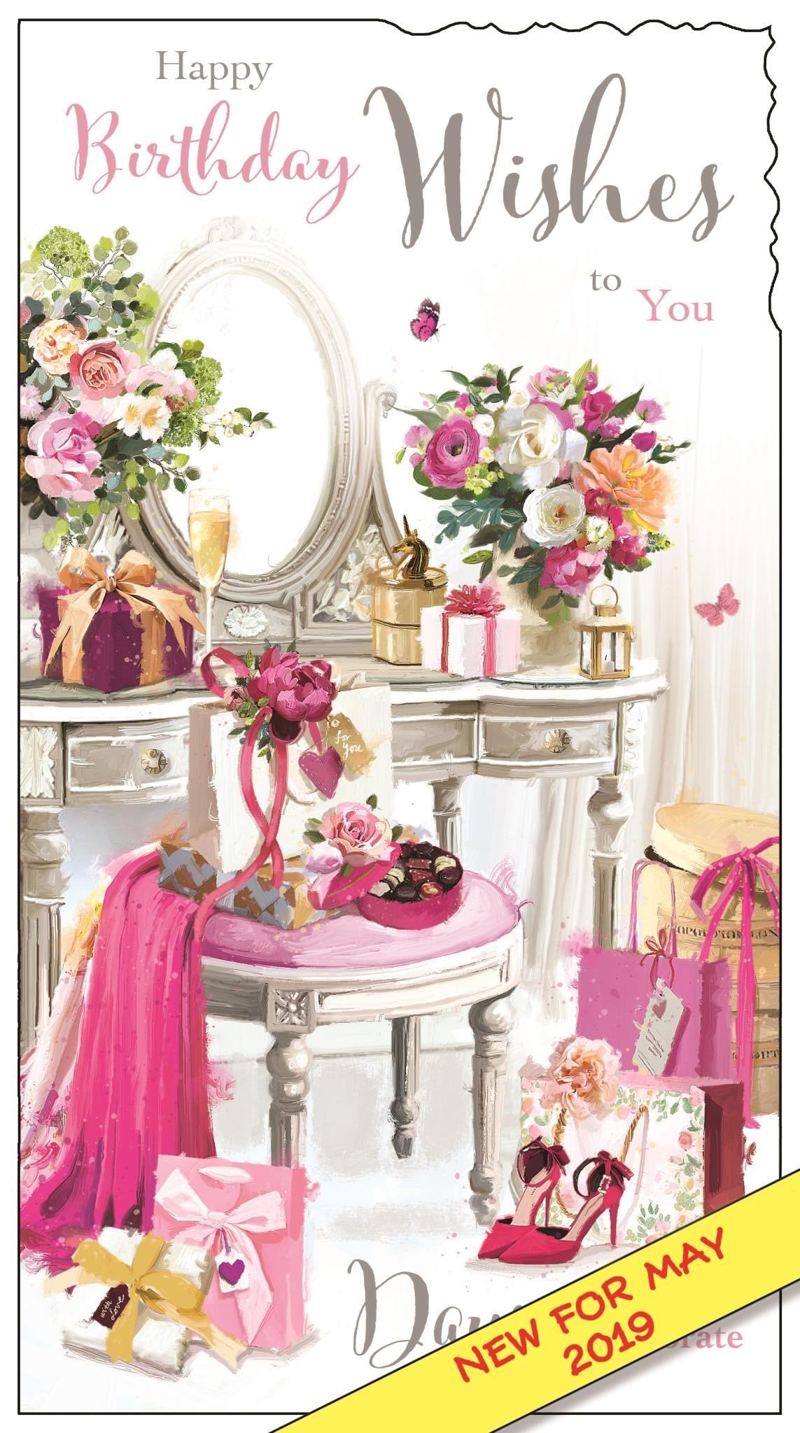 Front of Birthday Dressing Table Greetings Card