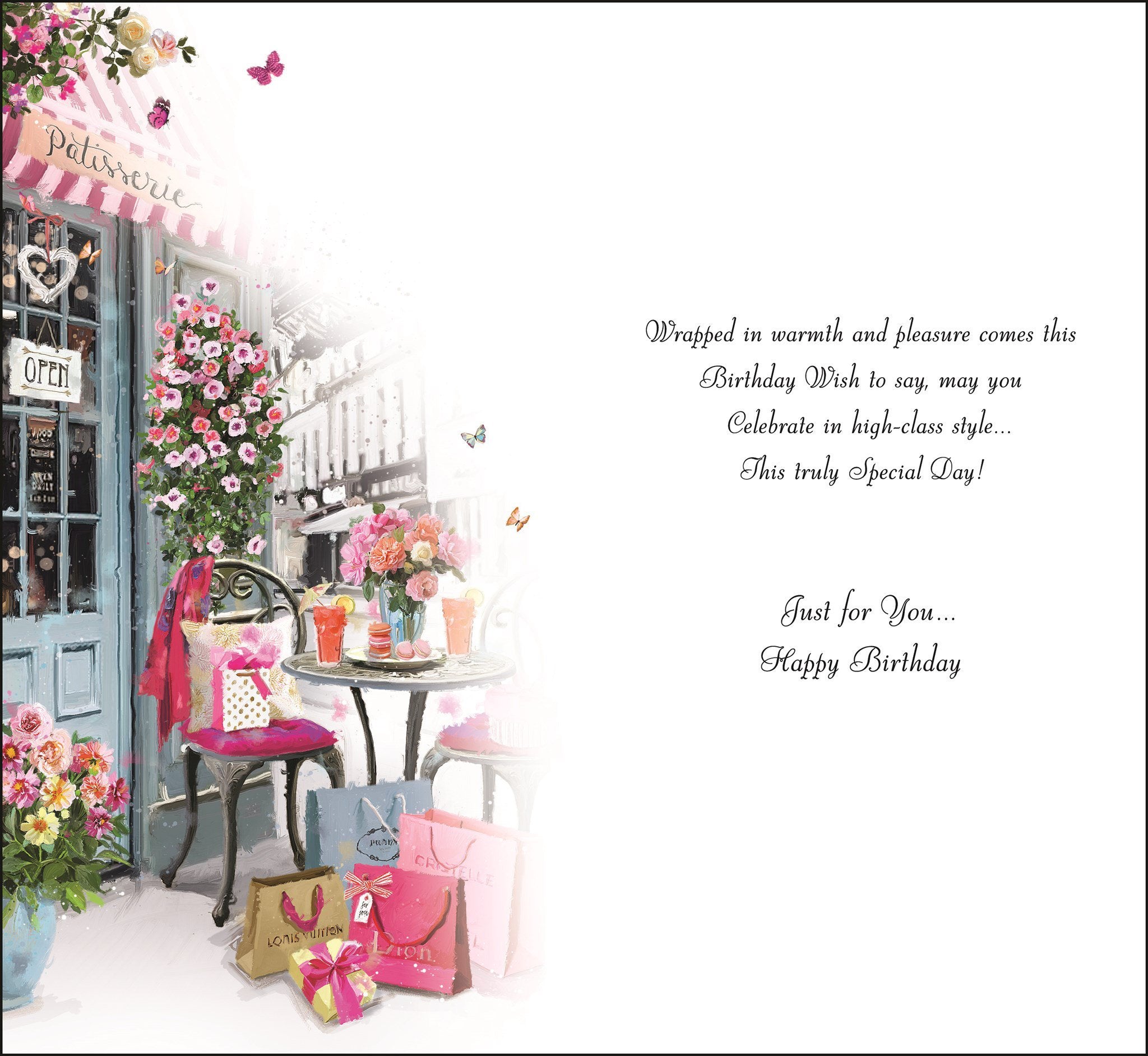 Inside of Birthday Wishes Patisserie Greetings Card