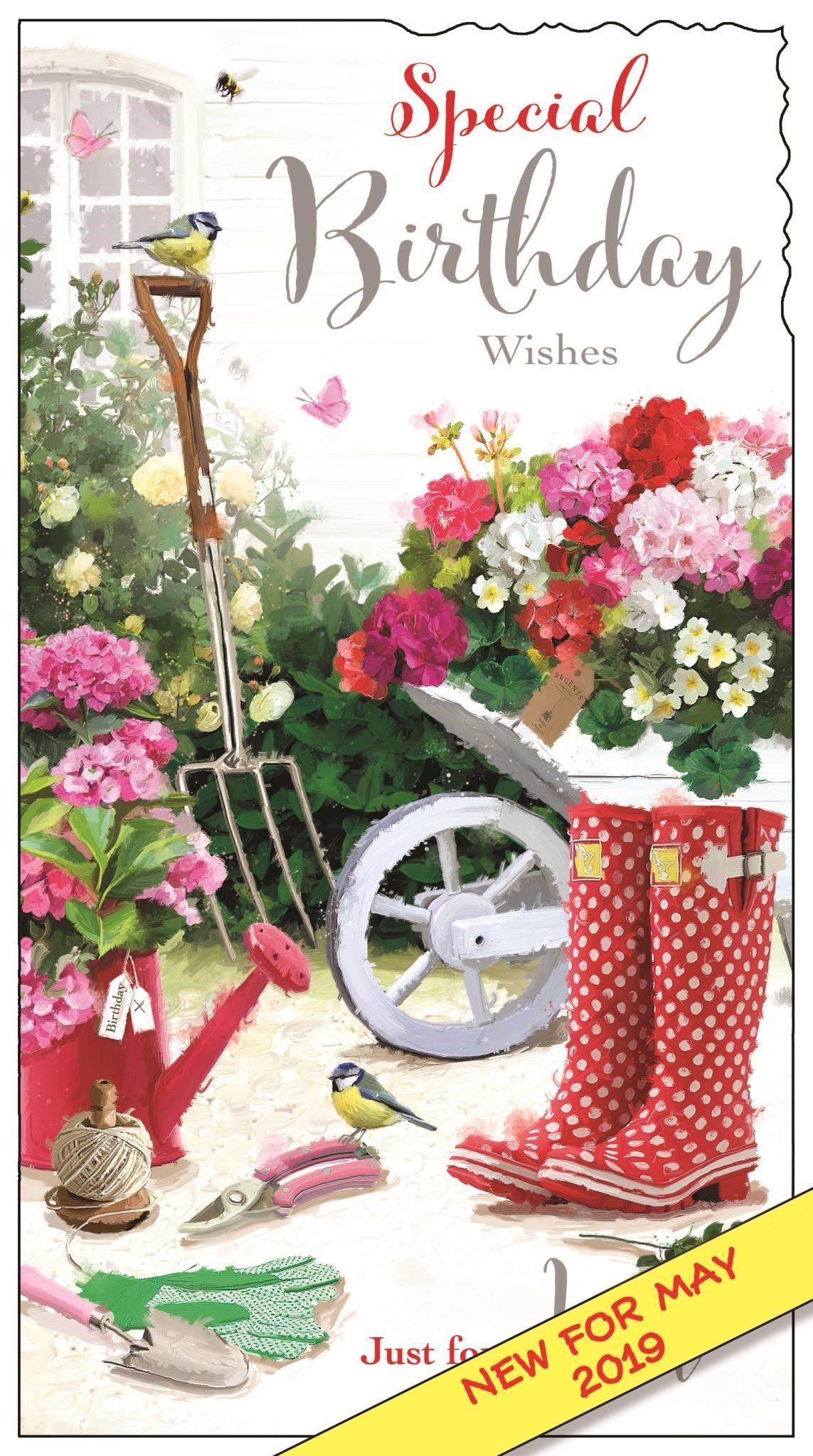 Front of Birthday Polka Wellies Greetings Card
