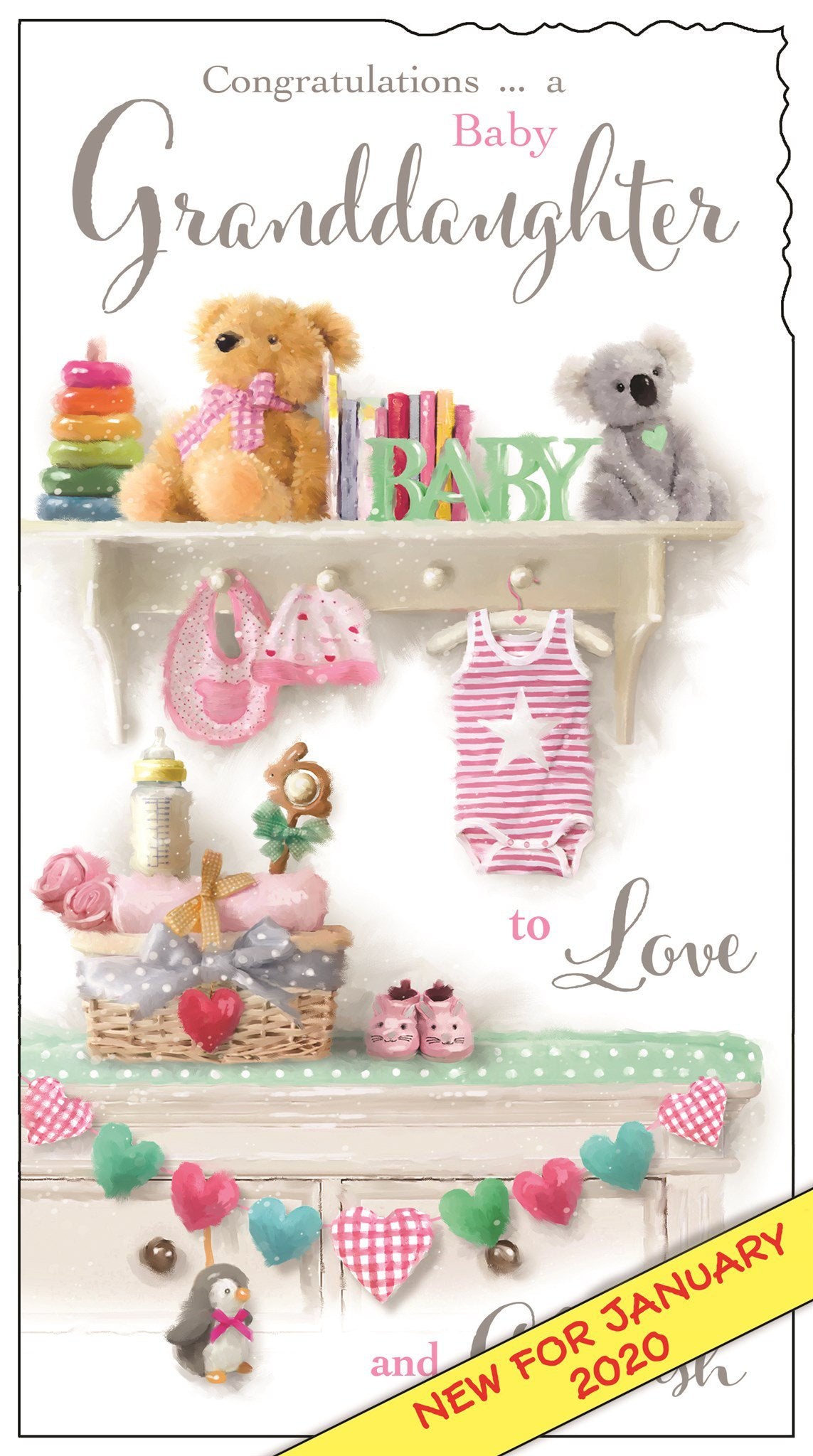 Front of Congrats New Granddaughter Shelf Greetings Card