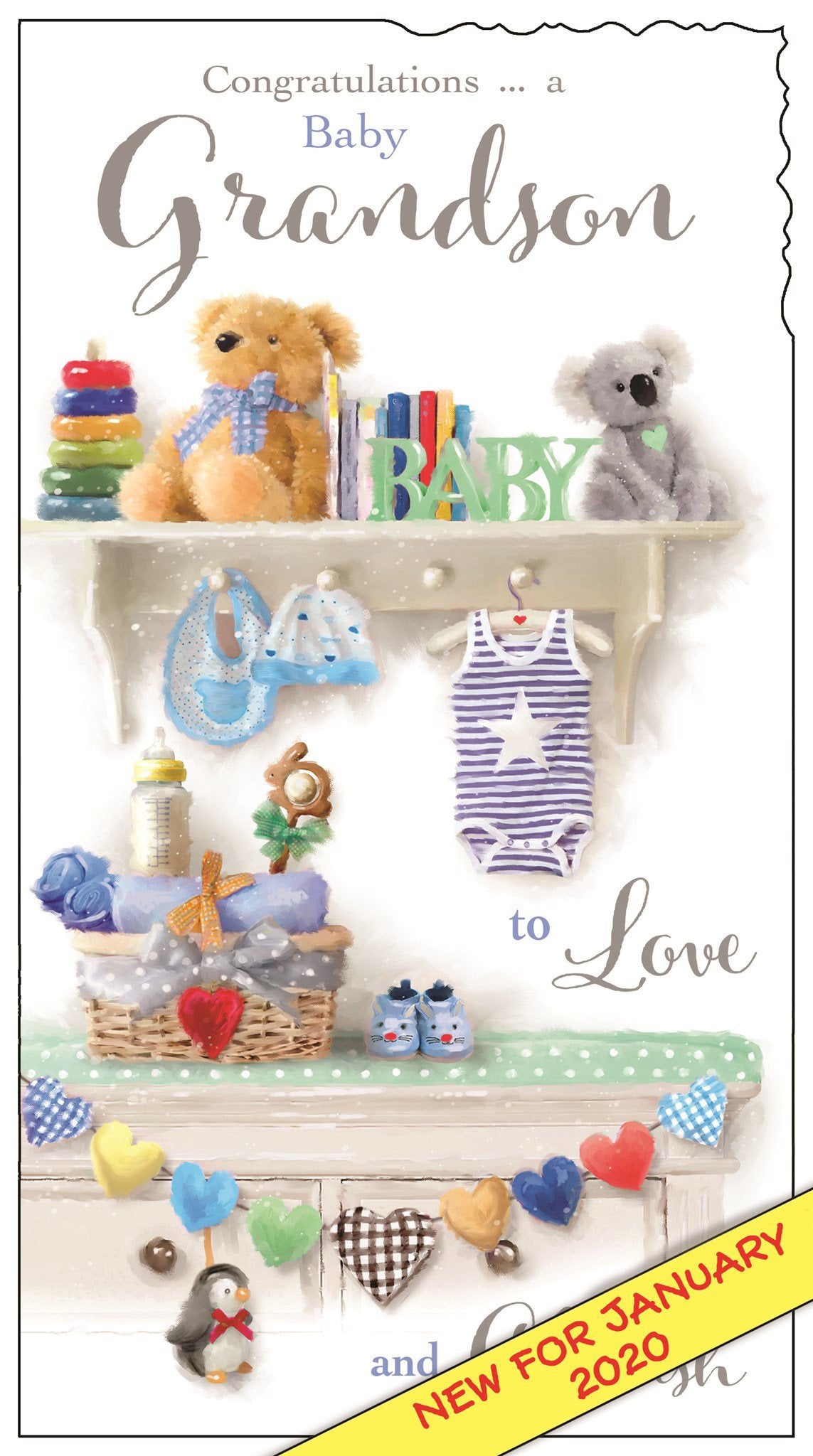 Front of Congrats New Grandson Shelf Greetings Card