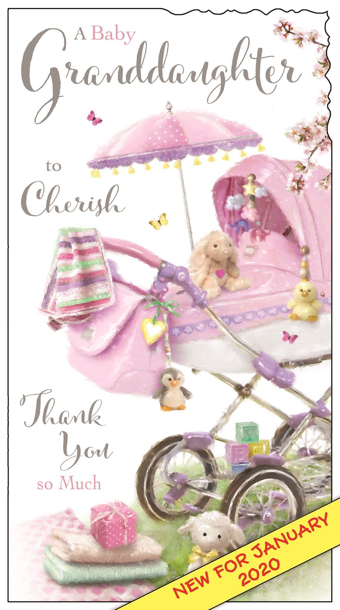 Front of Thank You for a Granddaughter Pram Greetings Card