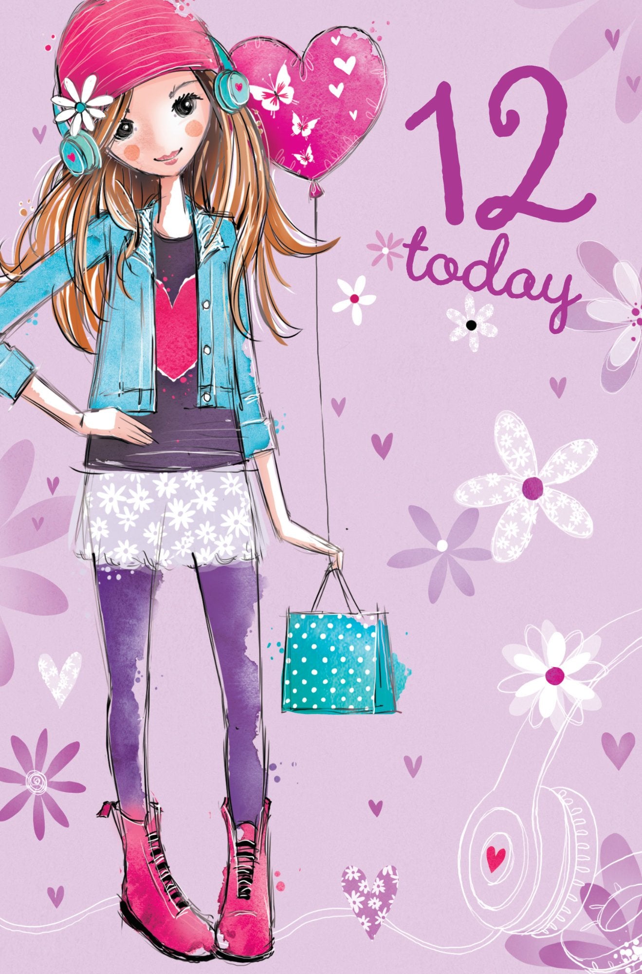 Photograph of 12th Birthday Fashion Girl Greetings Card at Nicole's Shop