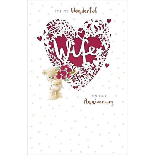 Photo of Anniversary Wedding Wife Cute Greetings Card