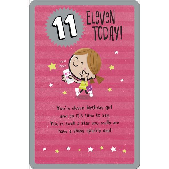 Photo of Birthday 11 Year Girl Juv Greetings Card