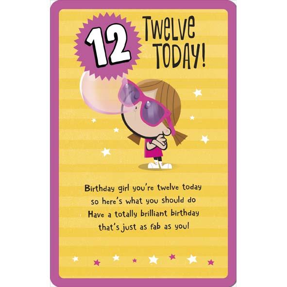 Photo of Birthday 12 Year Girl Juv Greetings Card