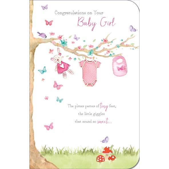Photo of Birth Congrats Girl Conv Greetings Card