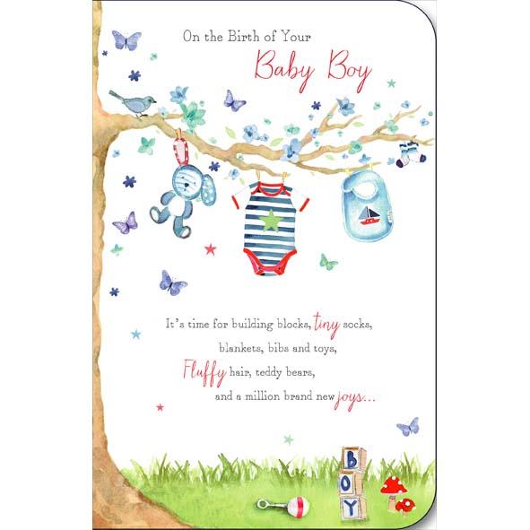 Photo of Birth Congrats Boy Conv Greetings Card